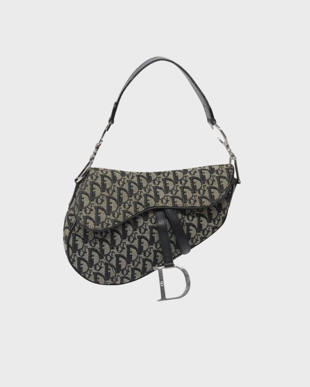 Dior Saddle Vintage en canvas negro