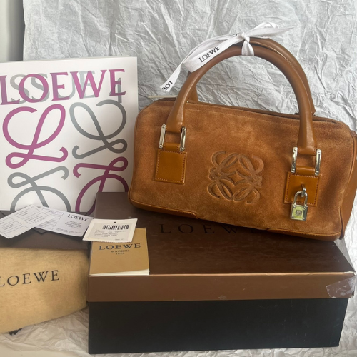 Bolso Brida Amazona en ante camel con accesorios completos