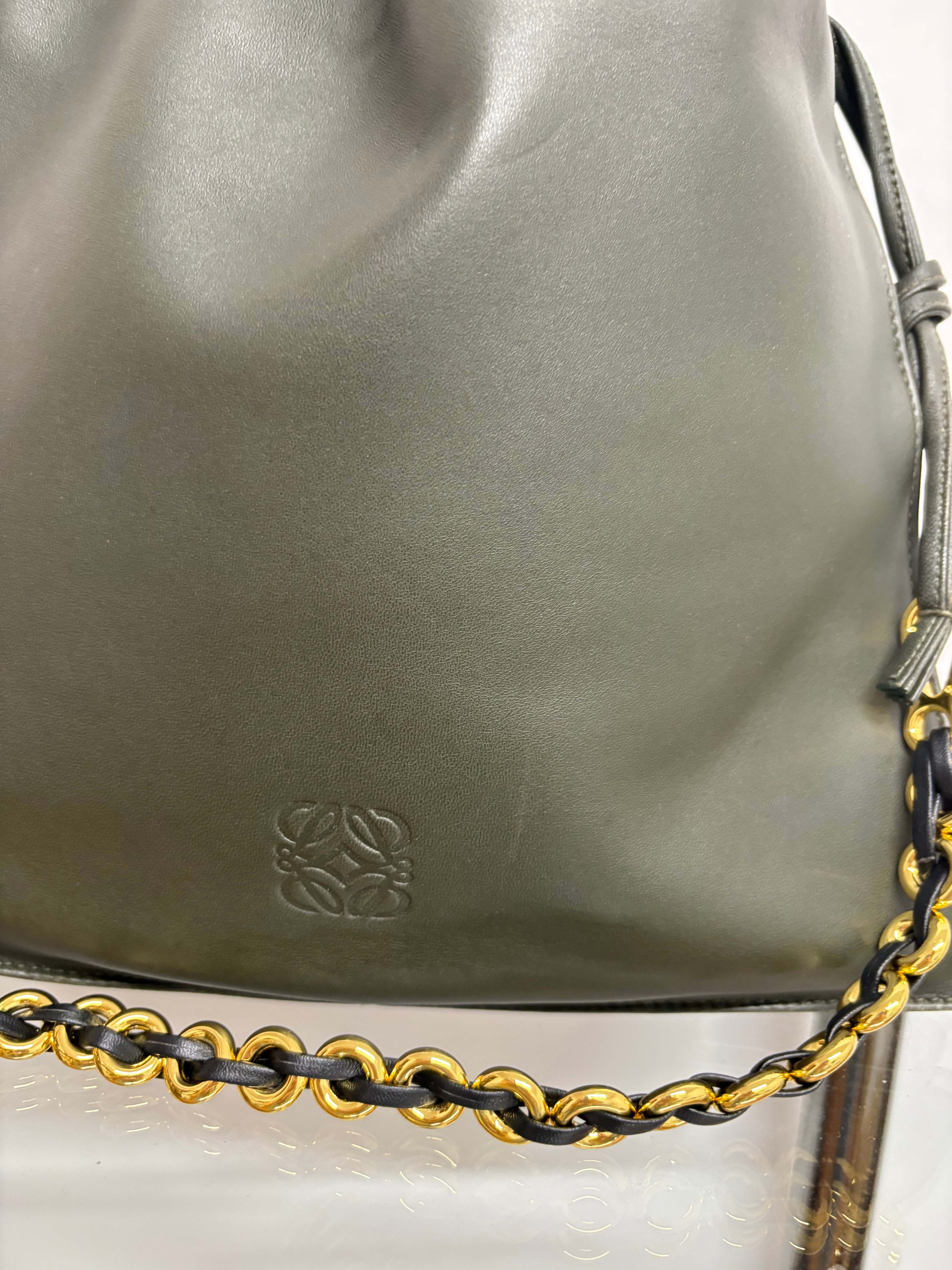 Loewe Flamenco Mediano Vintage Verde Oliva