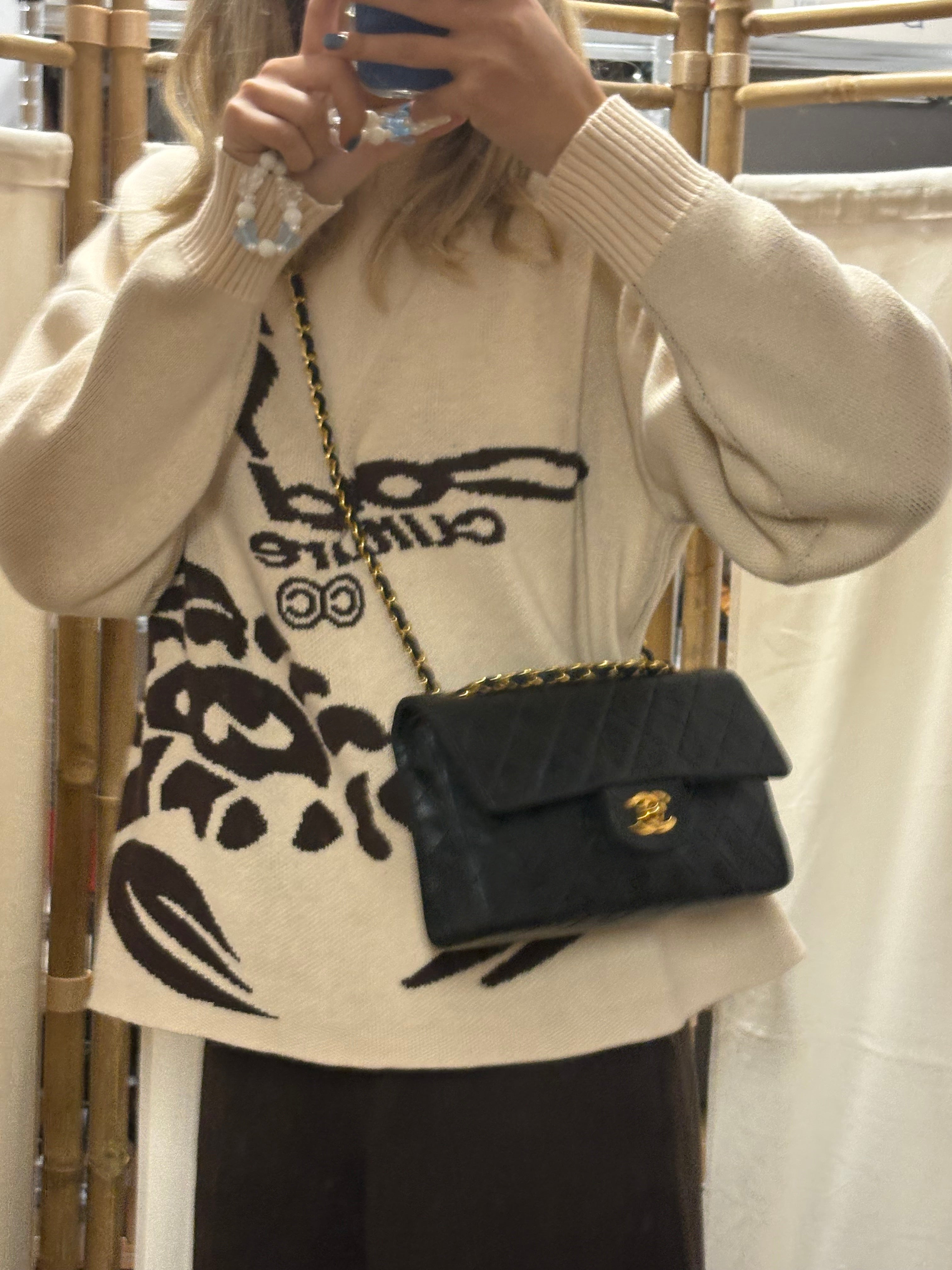 Chanel Timeless Matelassé 23 Double Flap negro serie 1