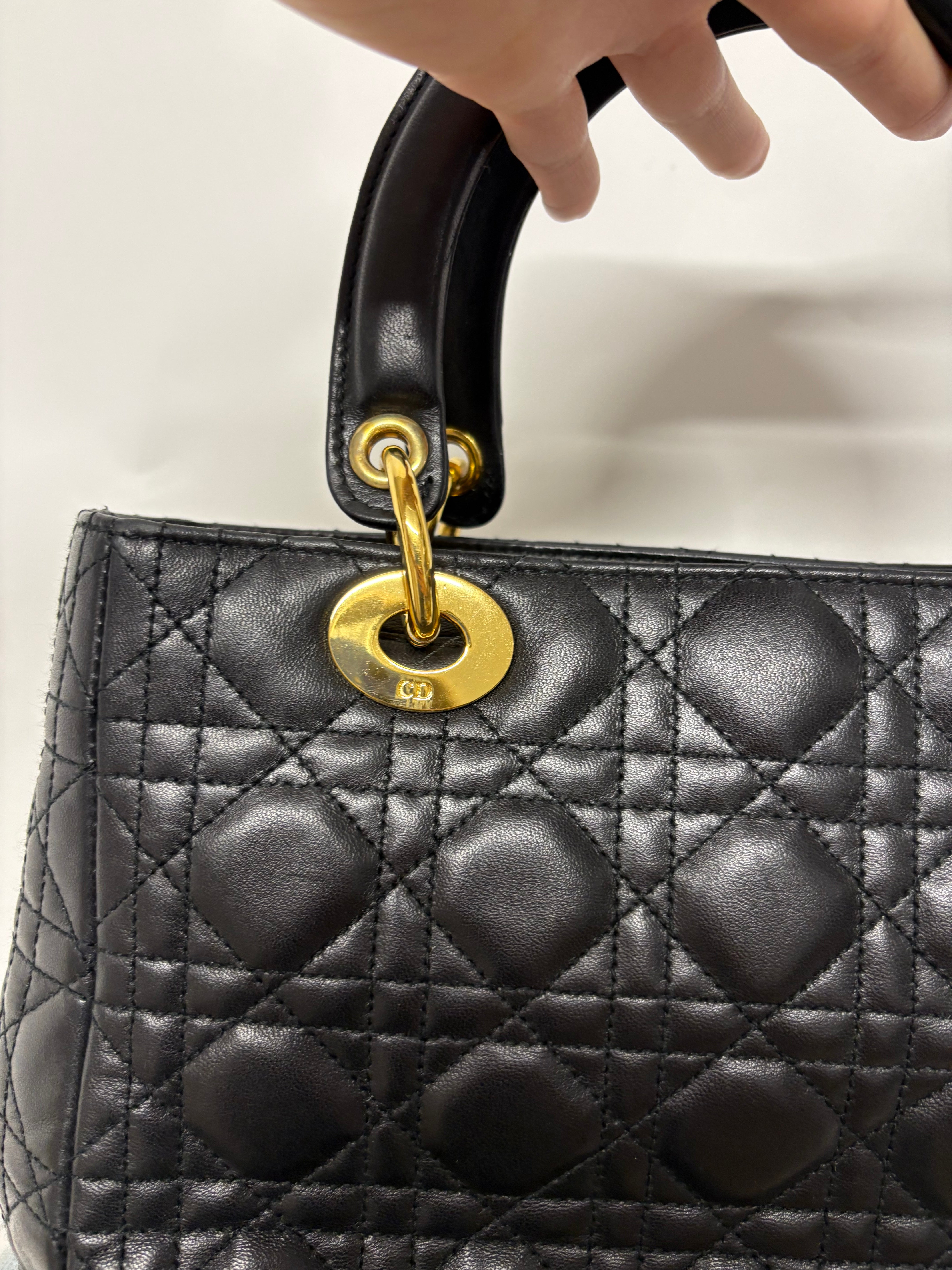 Christian Dior Lady Dior Mediano Cannage Negra Vintage
