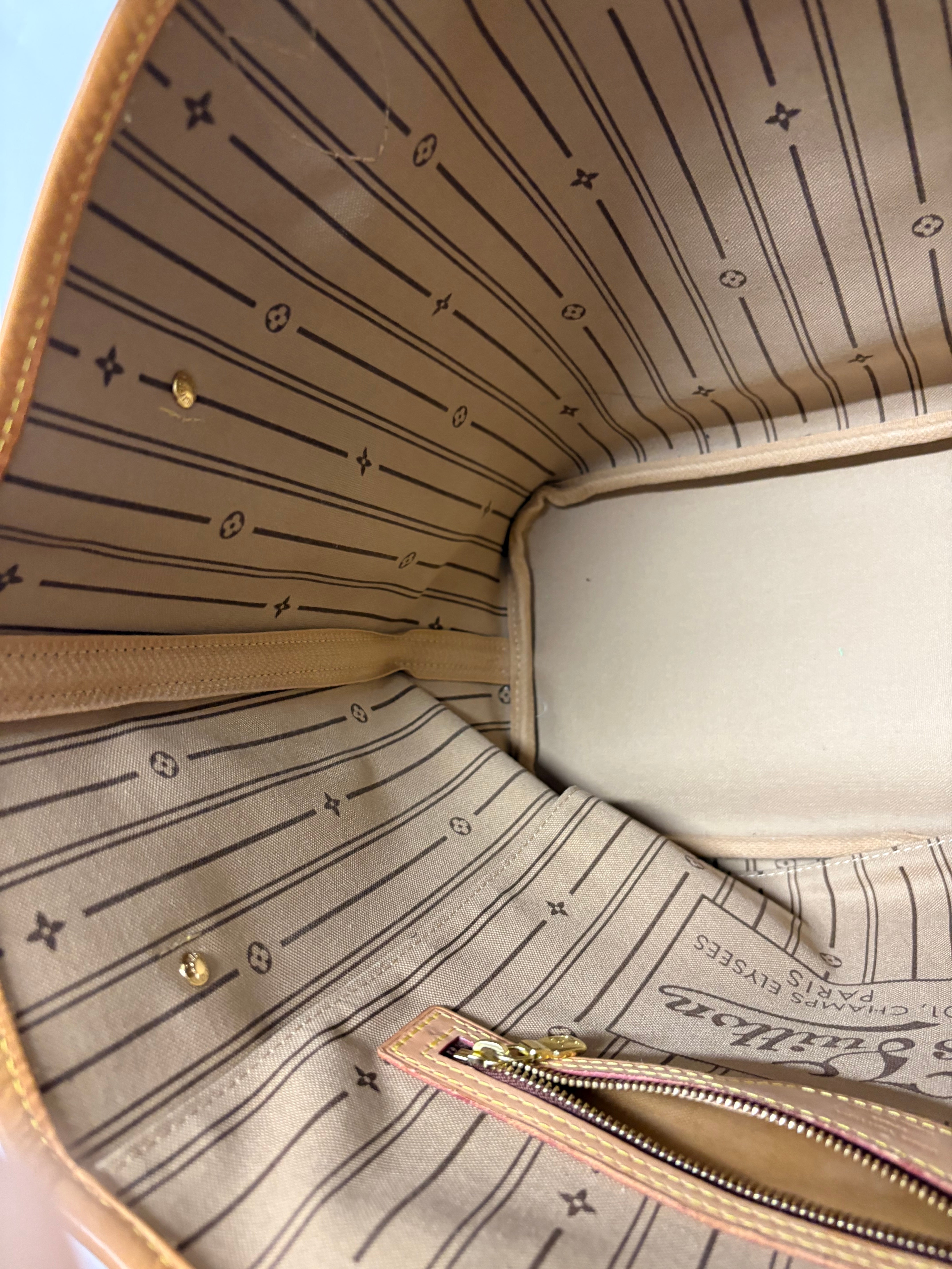 Louis Vuitton Neverfull MM Monogram y Beige