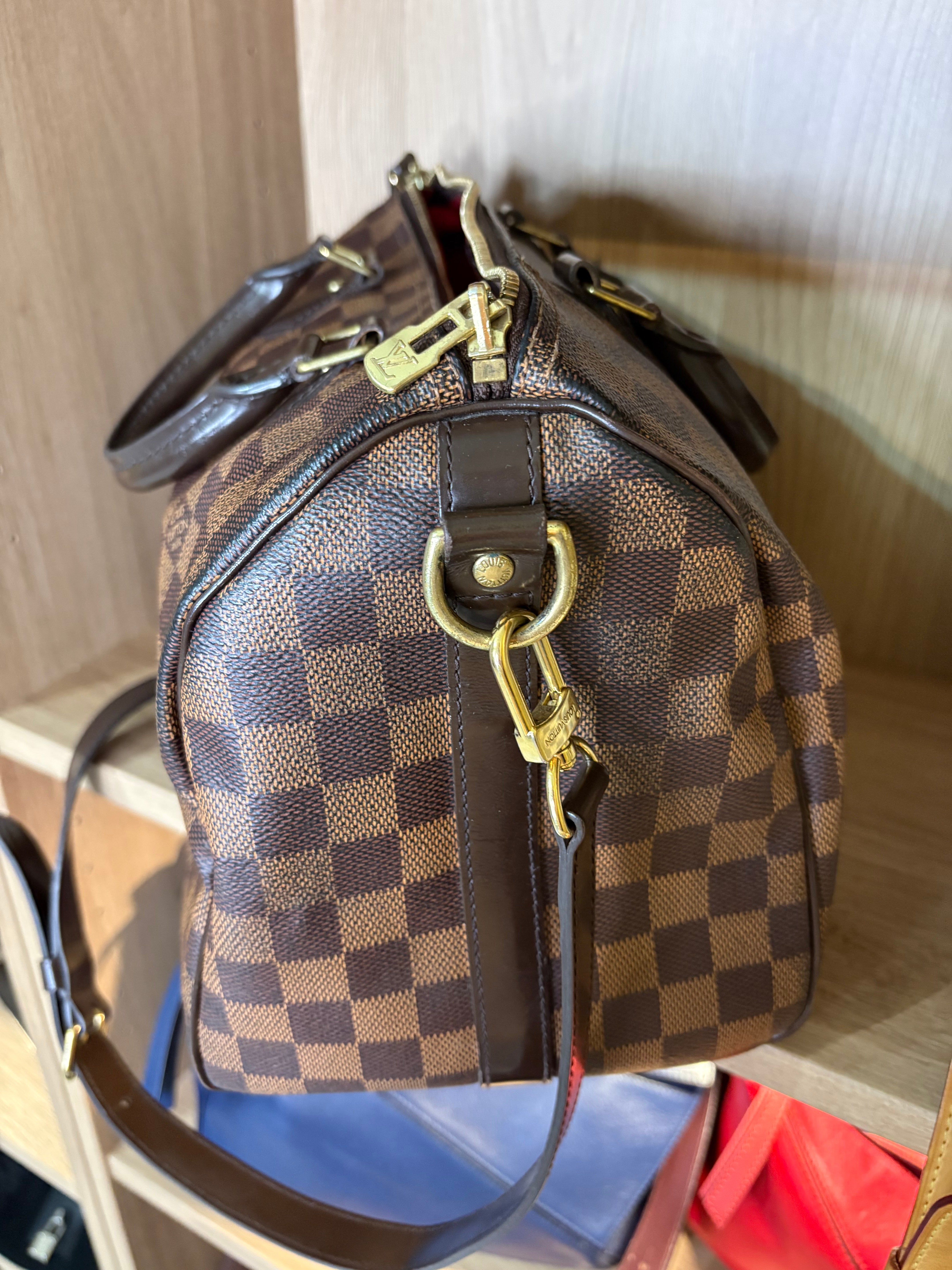 Louis Vuitton Speedy 30 Damier Ebene Bandolera