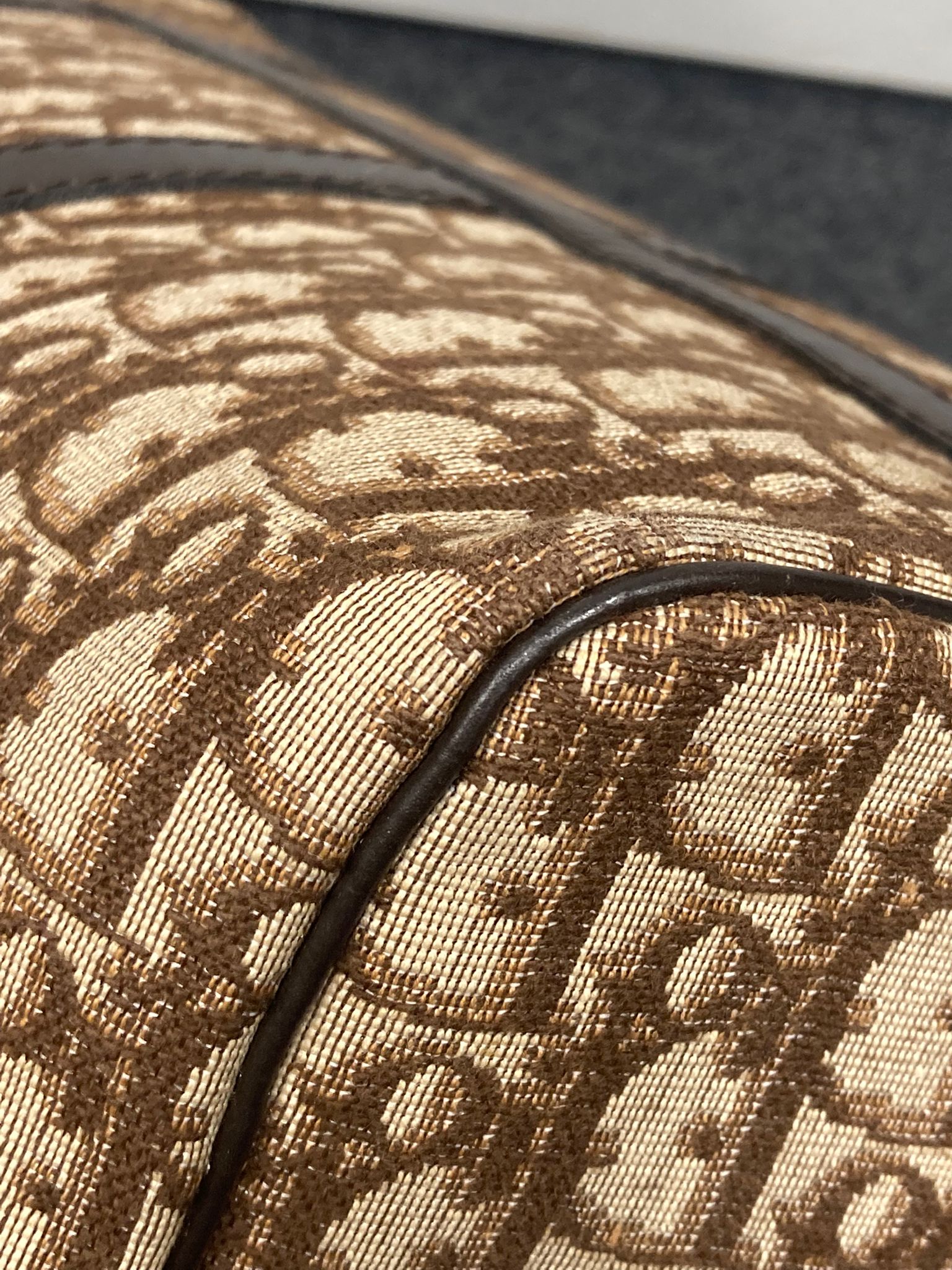 Bolso Dior Trotter Boston monograma Oblique beige/marrón – Talla 40