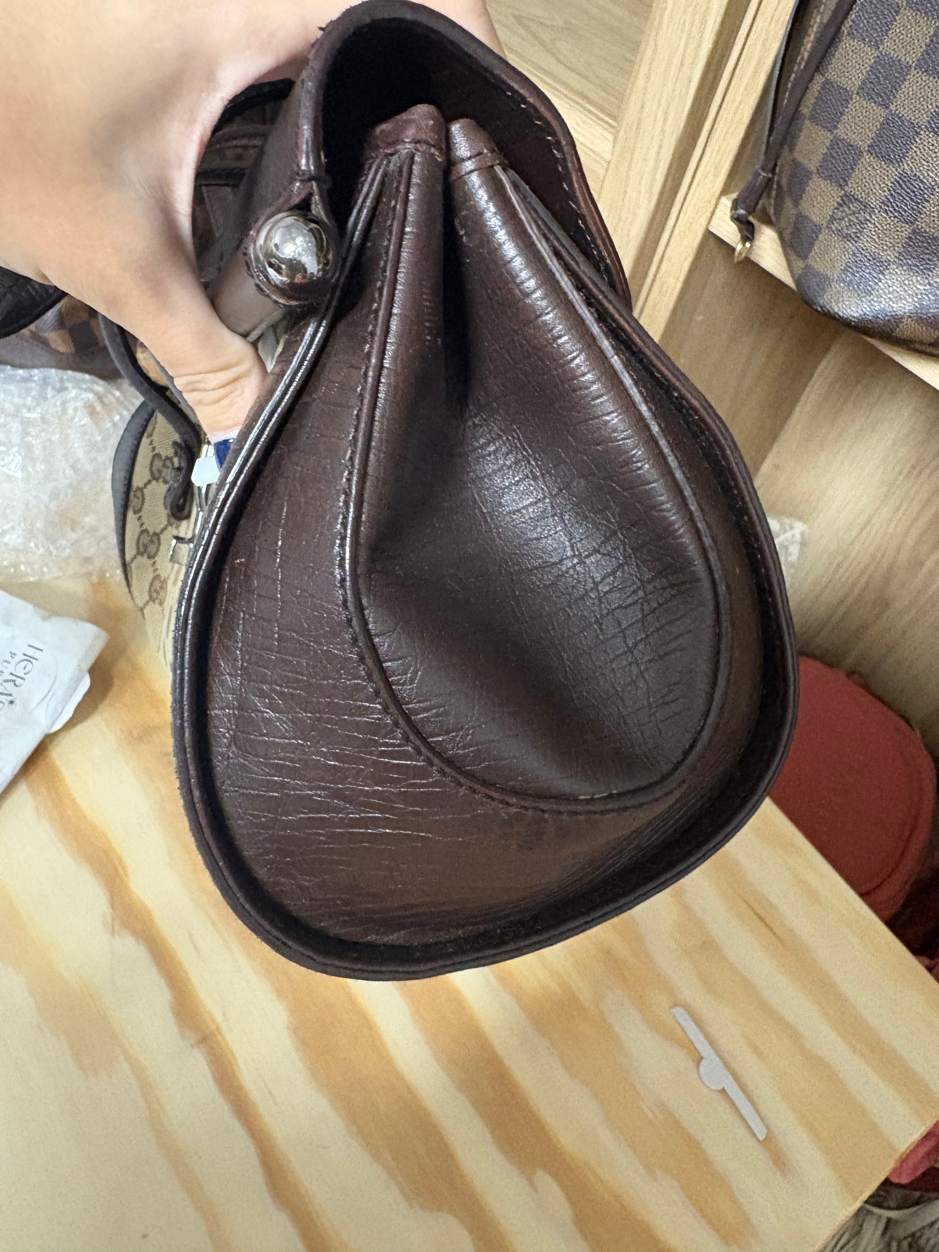 Gucci GG Canvas Bamboo Handbag