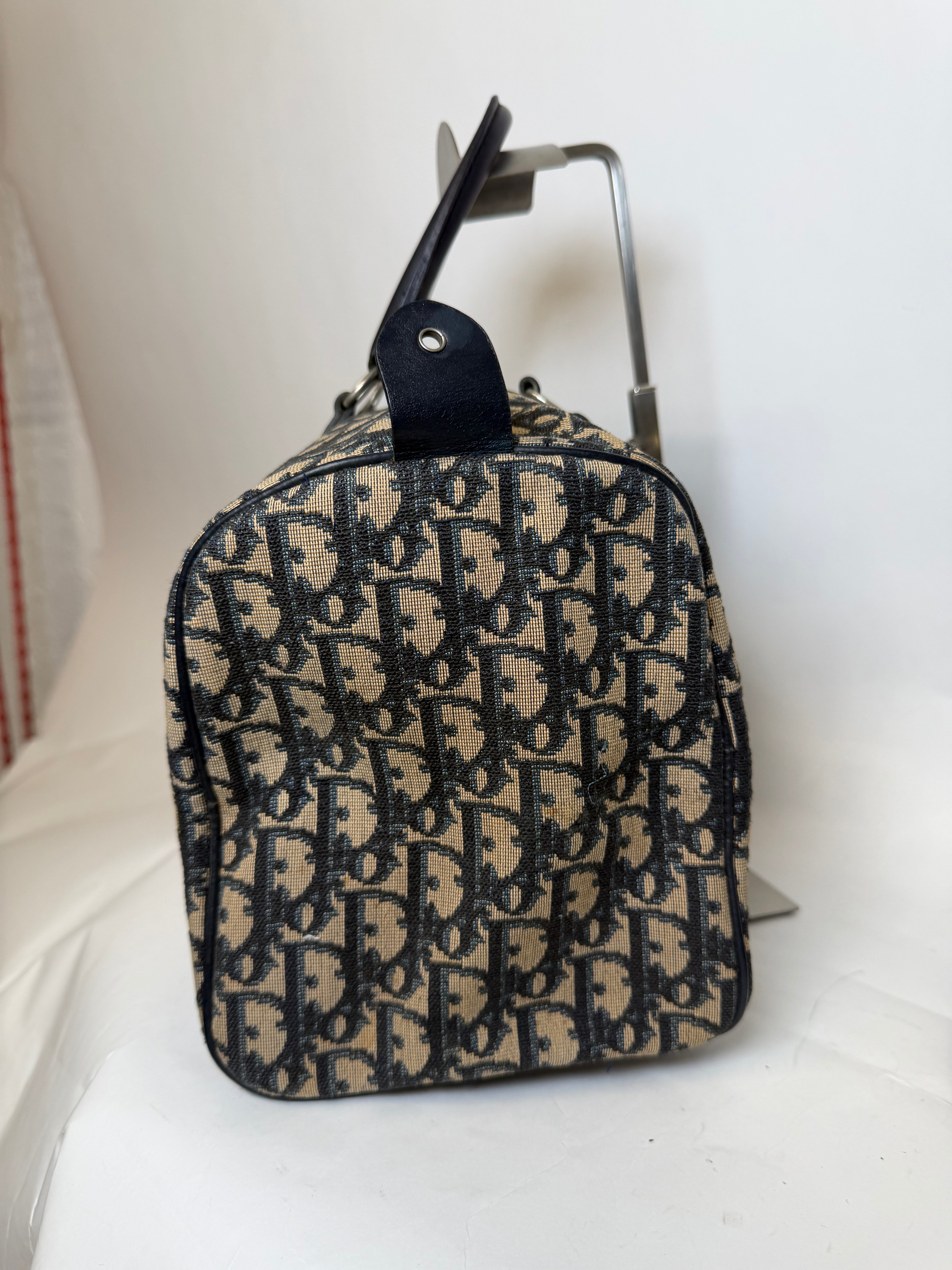 Dior Trotter Boston Lona y Piel Azul Marino