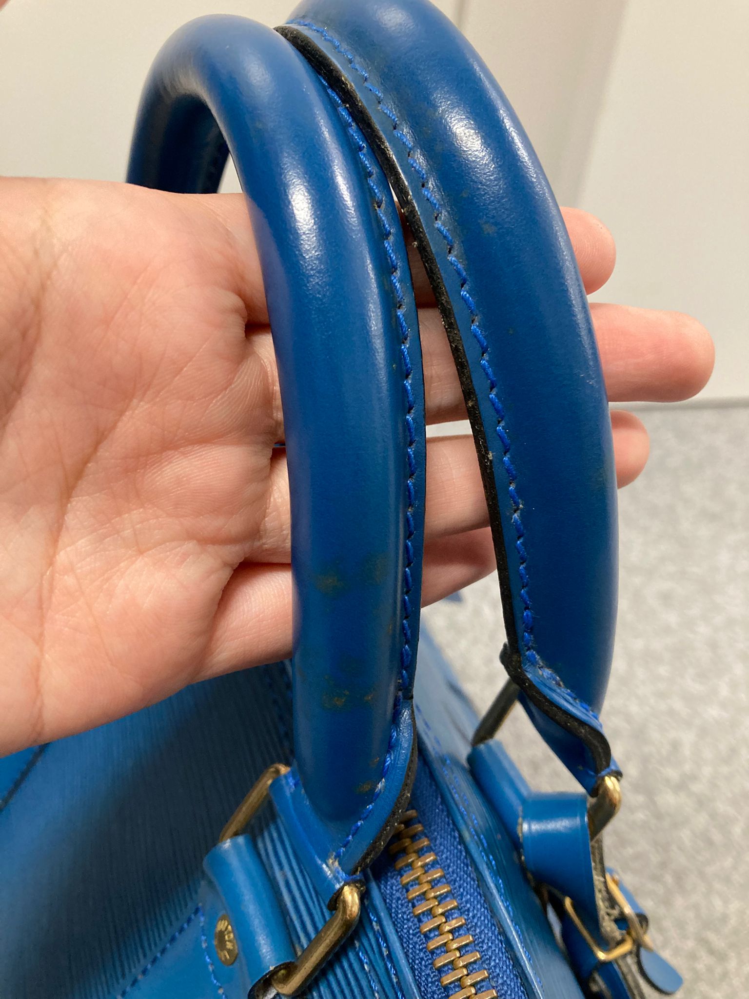 Louis Vuitton keepall 50 piel EPI azul Toledo