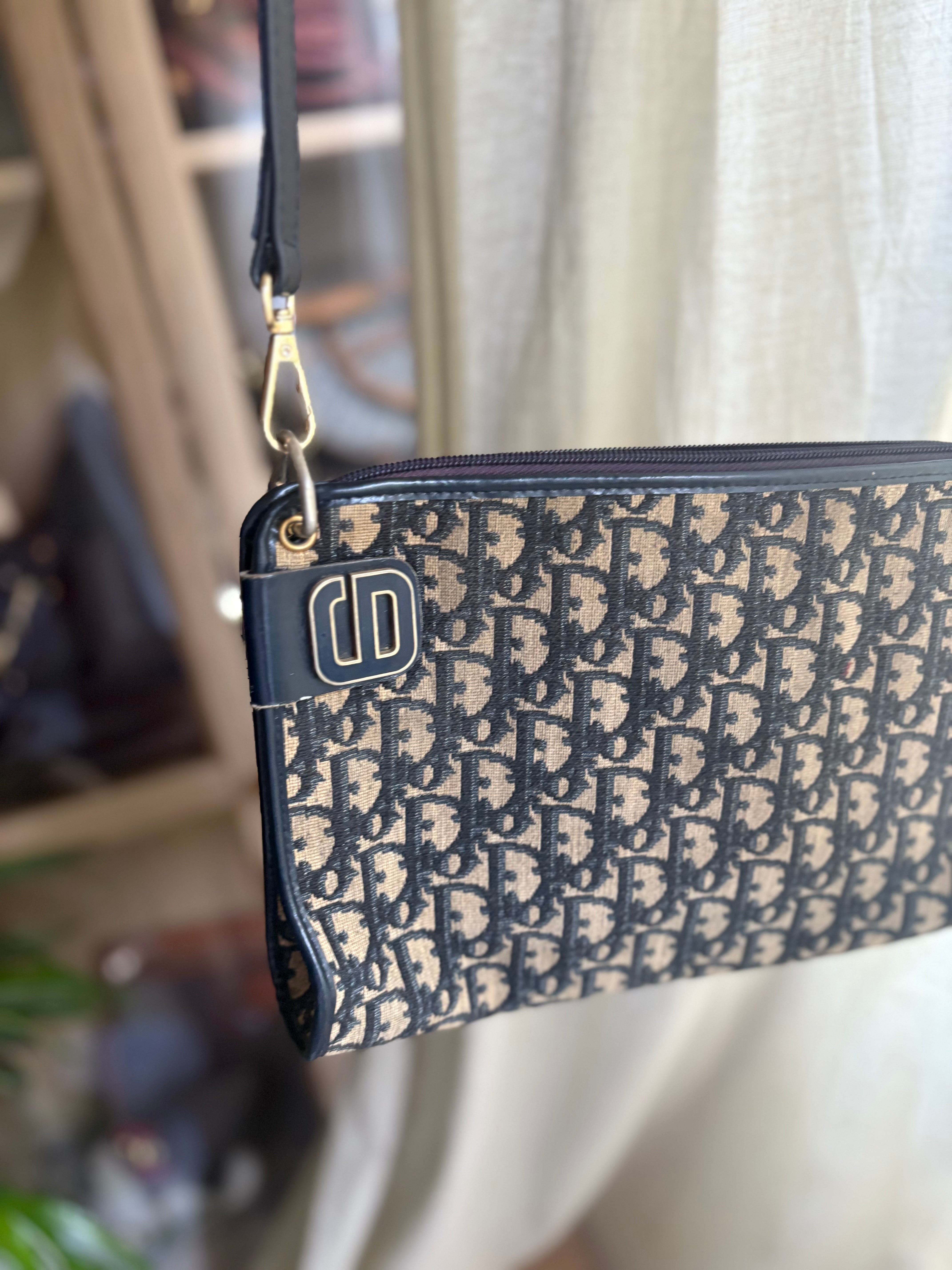 Christian Dior vintage bandolera monogram azul