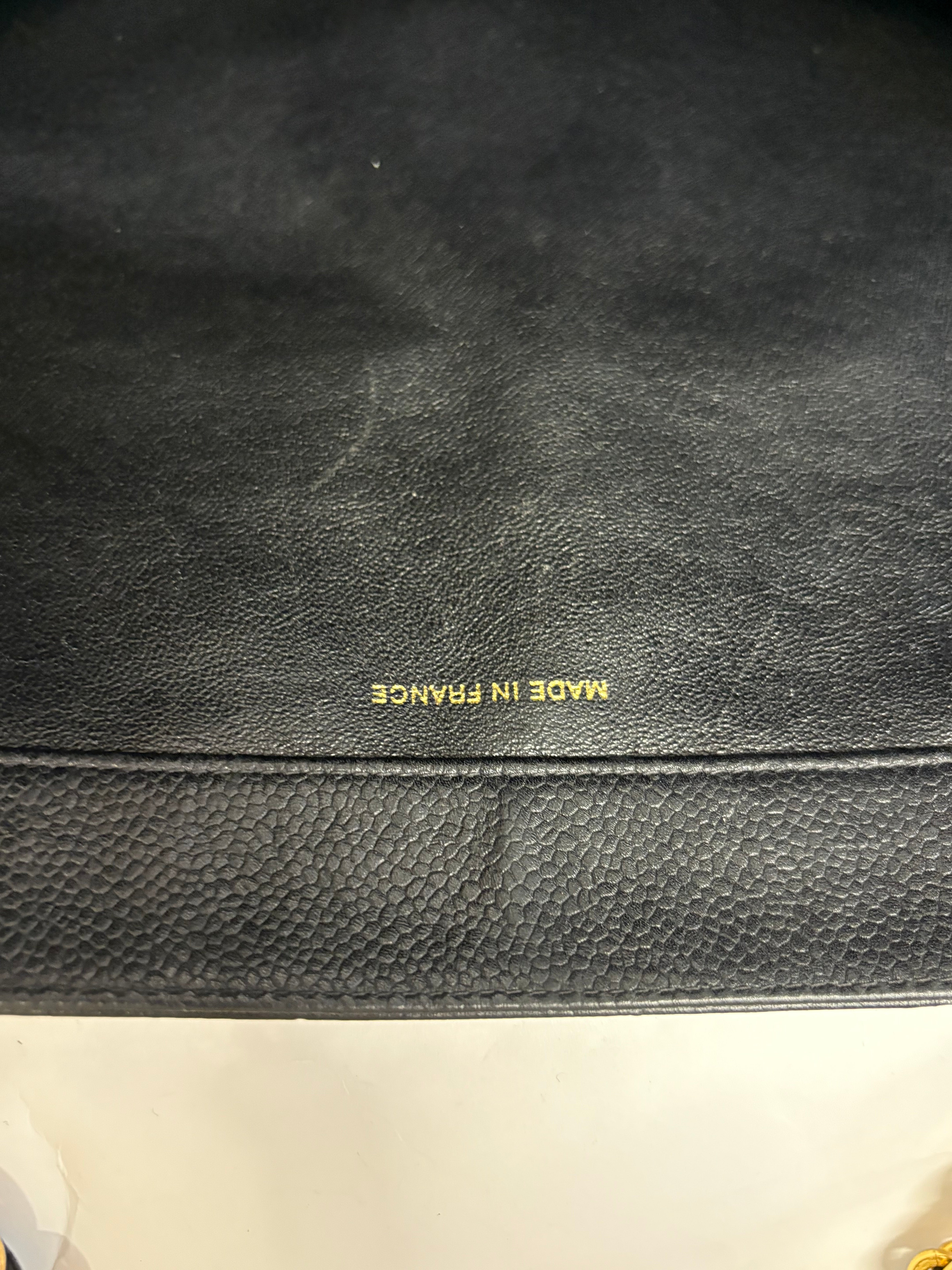 Chanel CC Caviar Tote Bag Negro Vintage