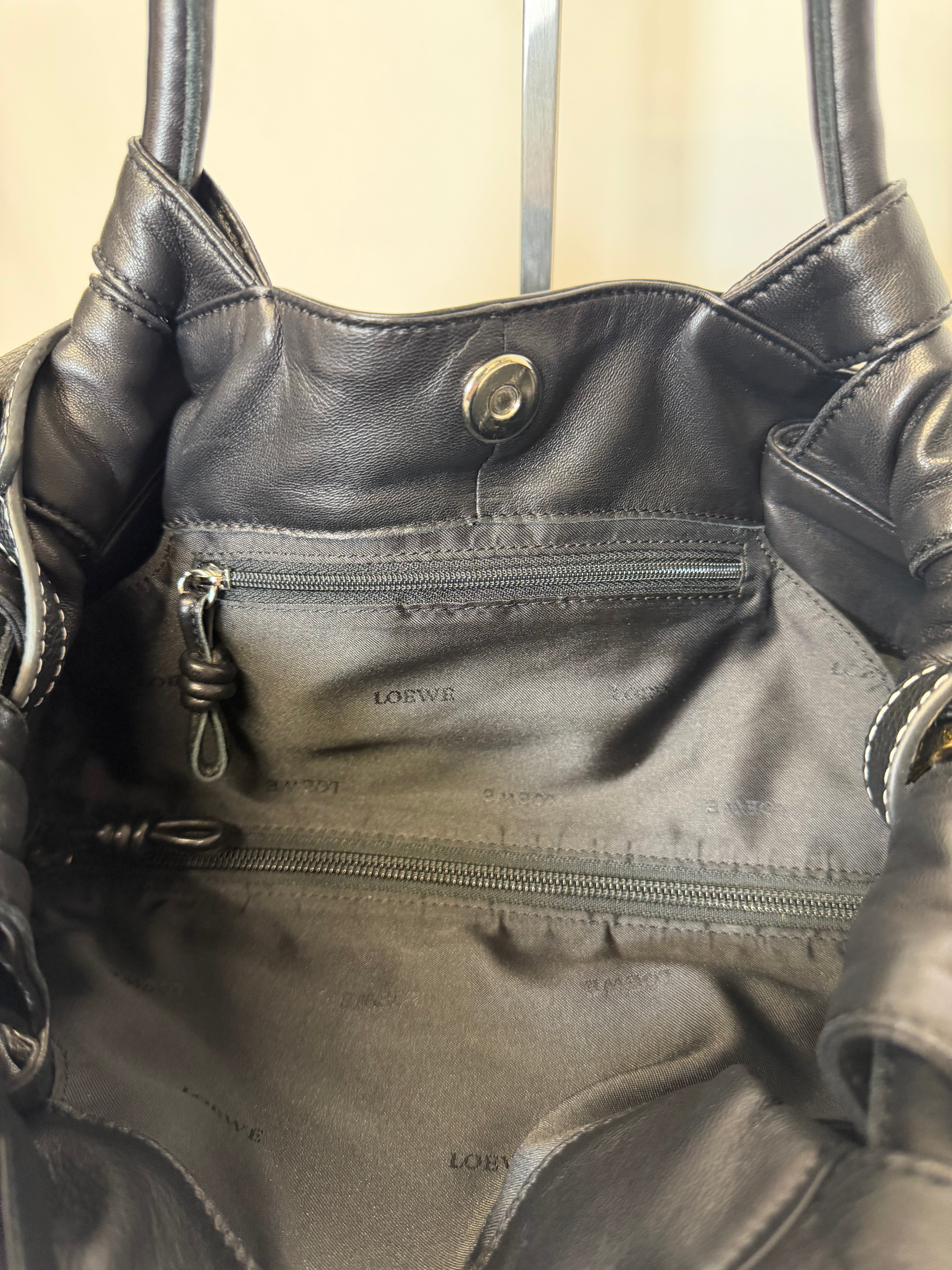 Loewe Aire nappa pequeño Negro dos bandoleras