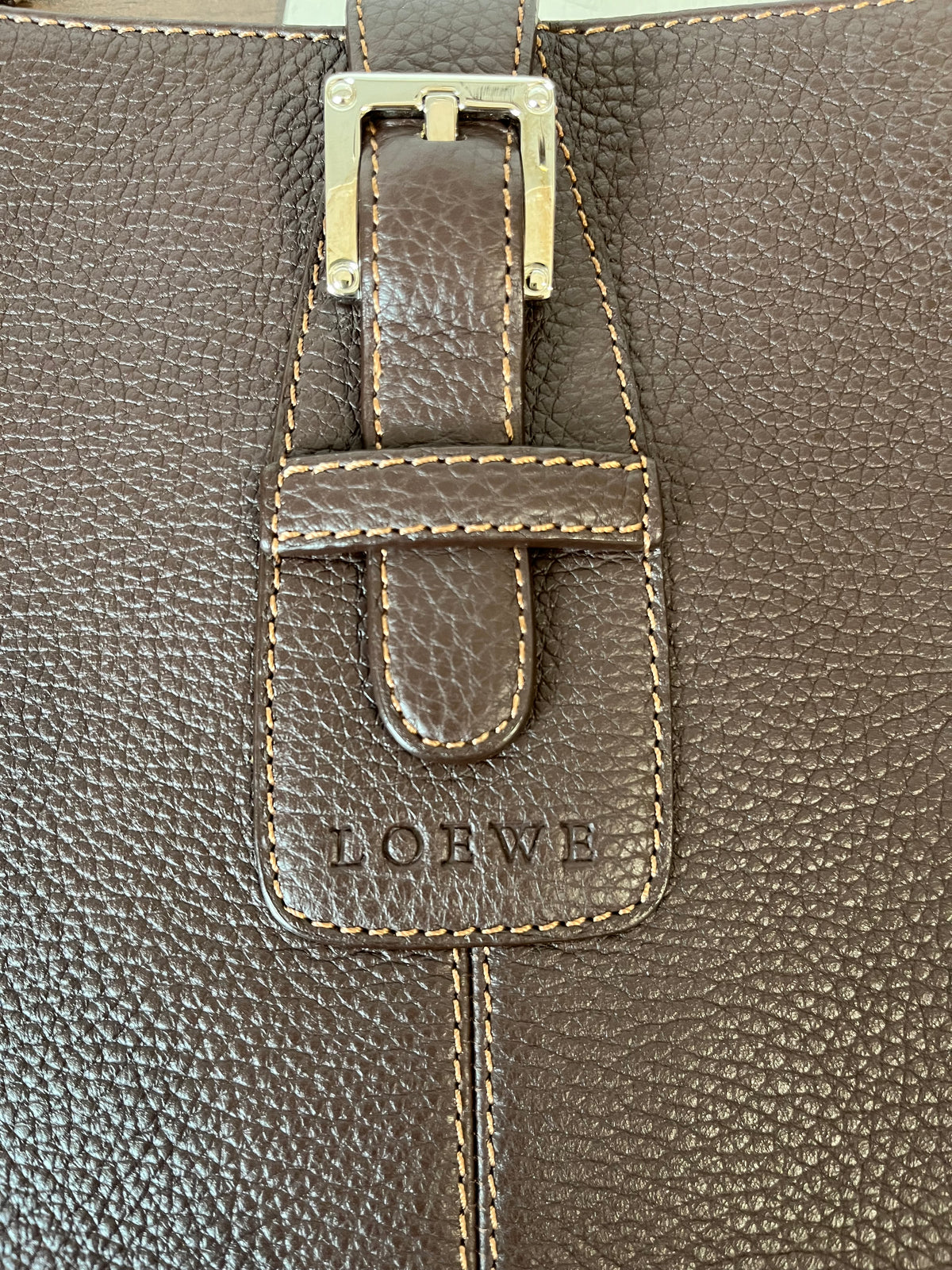 Loewe Senda Bandolera Piel Marrón Burdeos con Hebilla