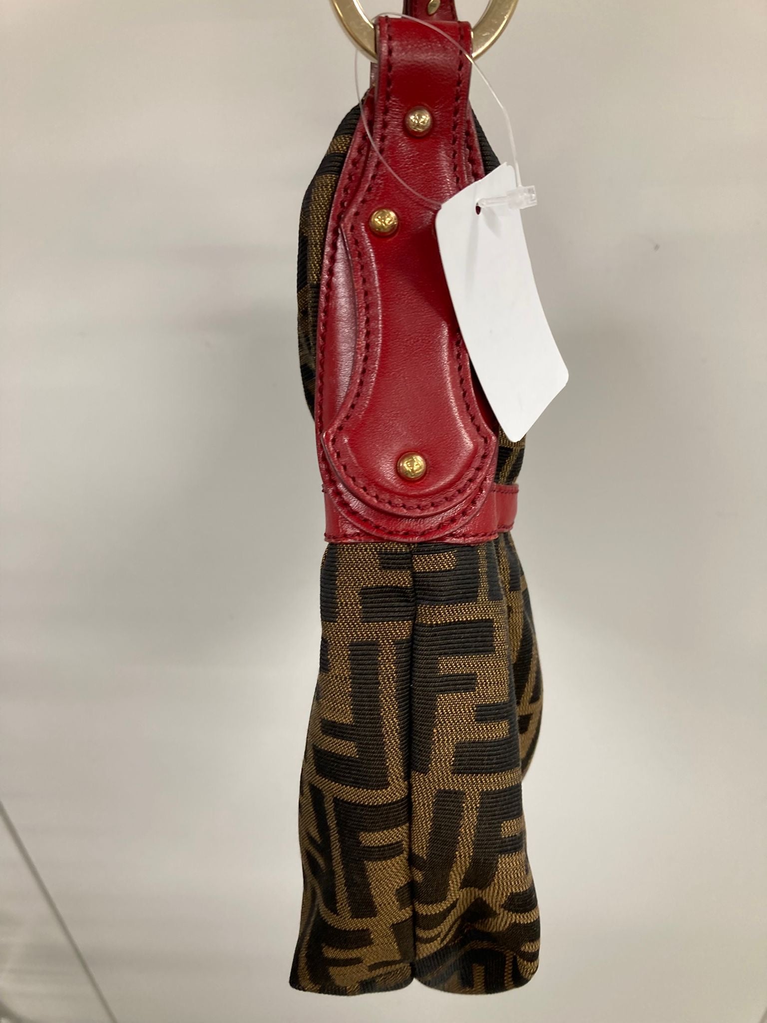Fendi Zucchino Hobo Bag con Asa en Piel Roja