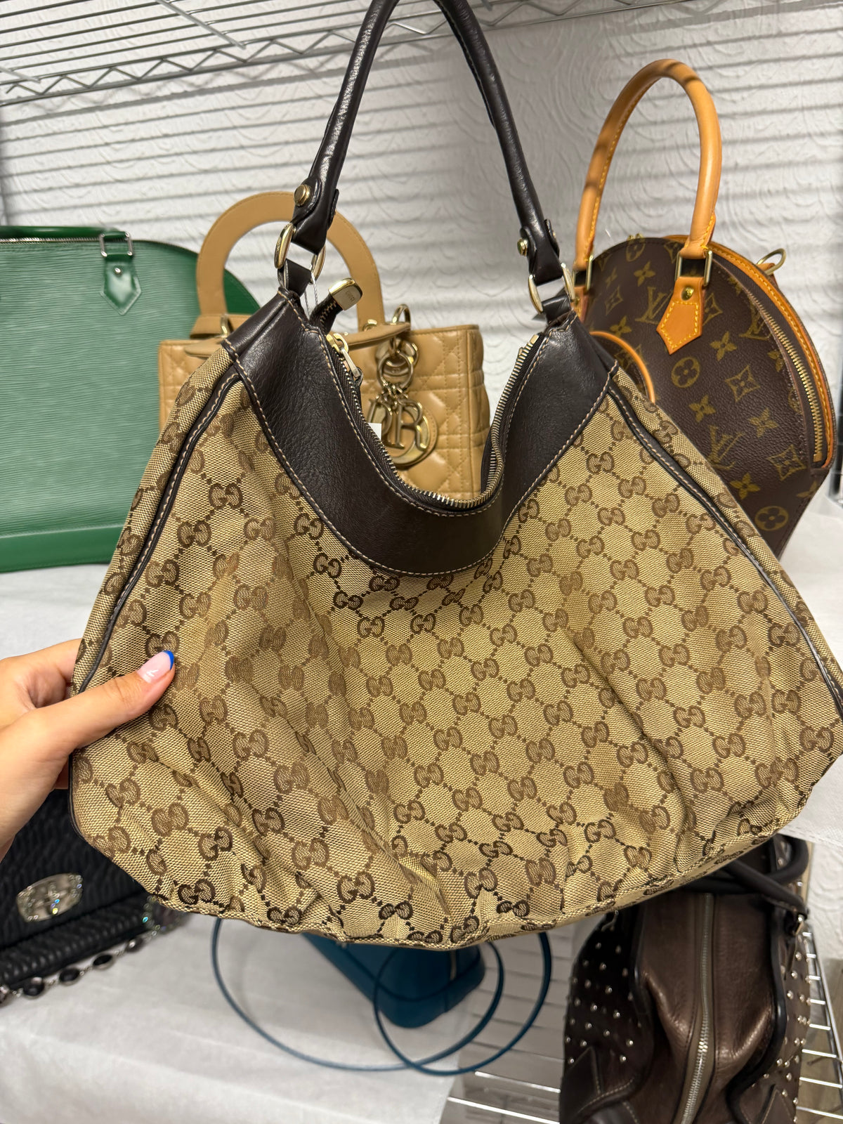 Gucci GG Canvas Abbey D-Ring Shoulder Bag