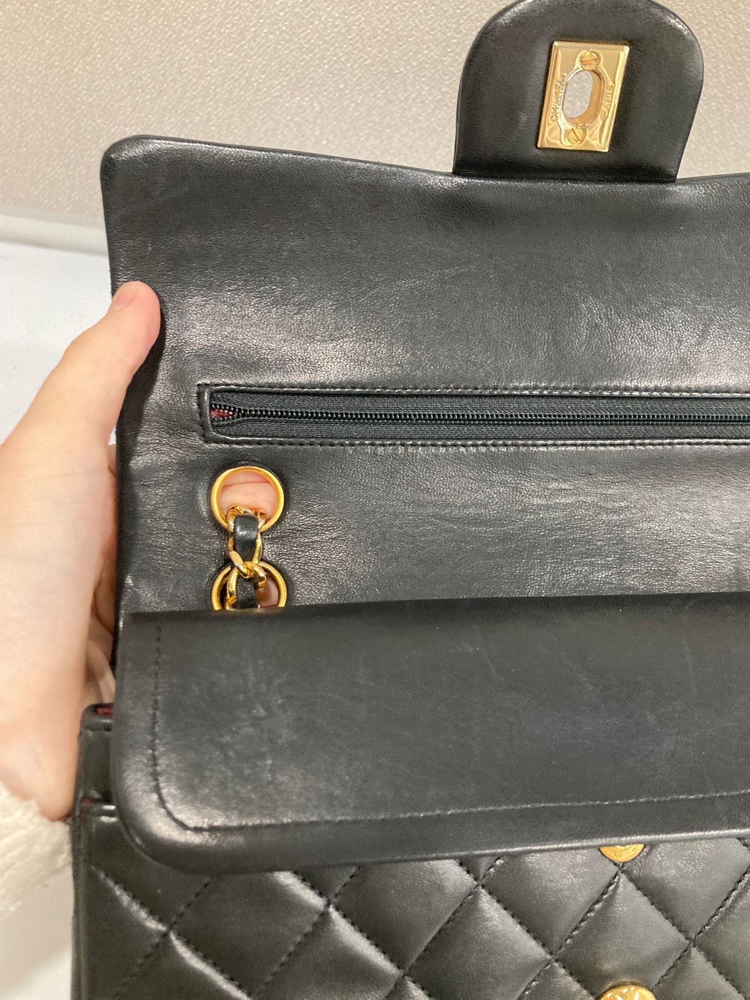 Chanel timeless 23 doble flap negro serie 1