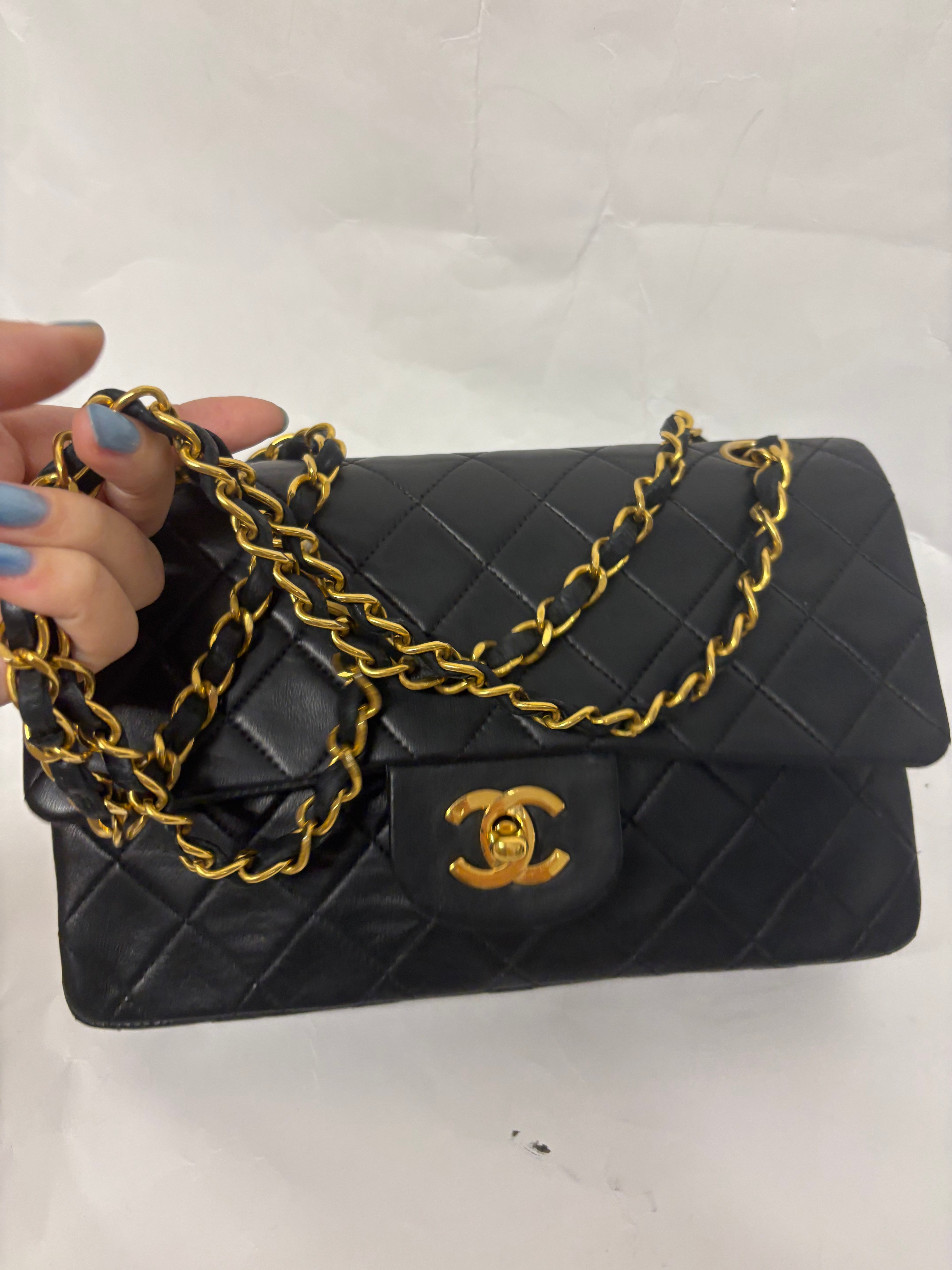Chanel Timeless Matelassé 23 Double Flap negro serie 1