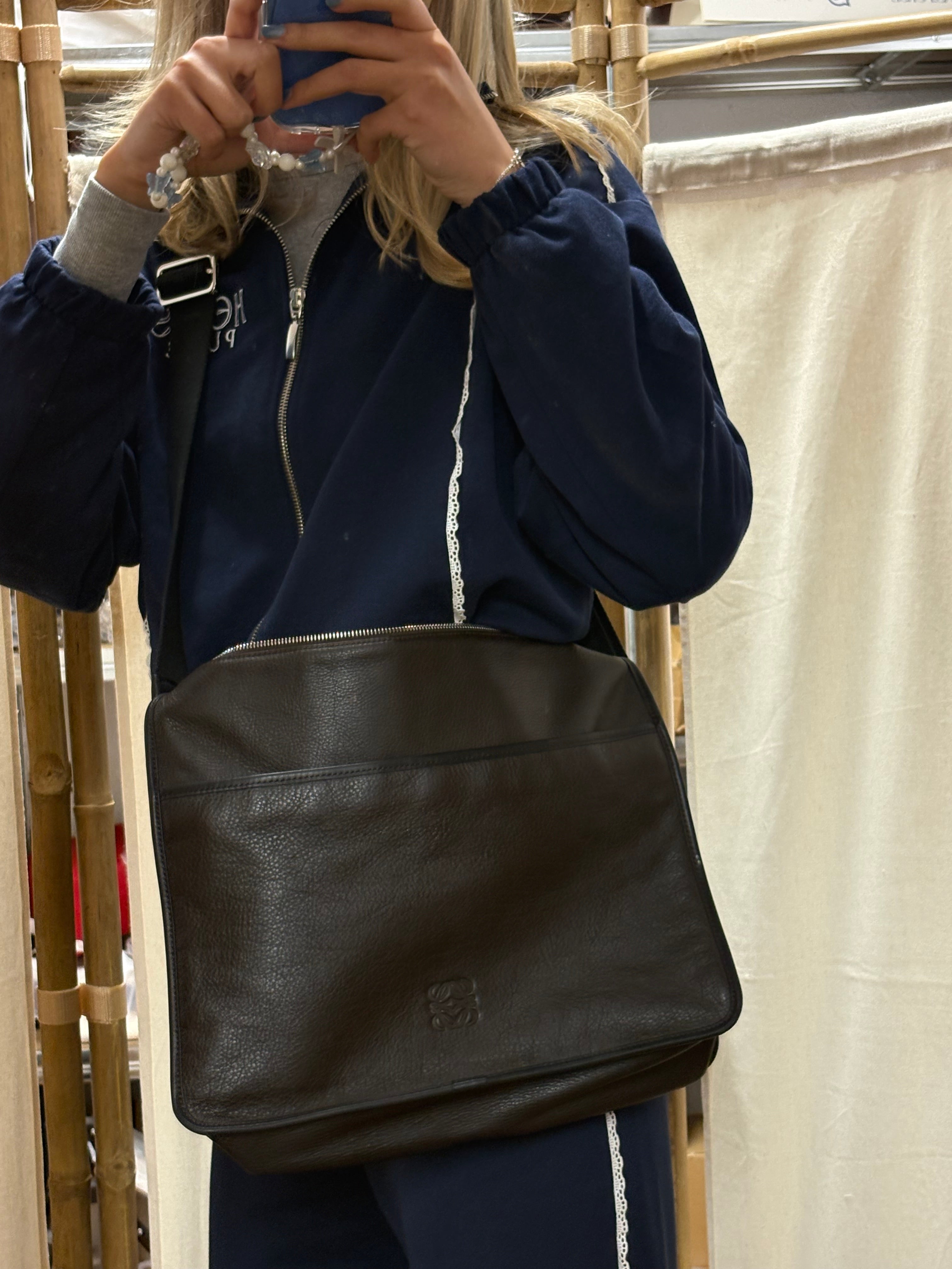 Loewe Messenger Goya Bag unisex marrón y negra
