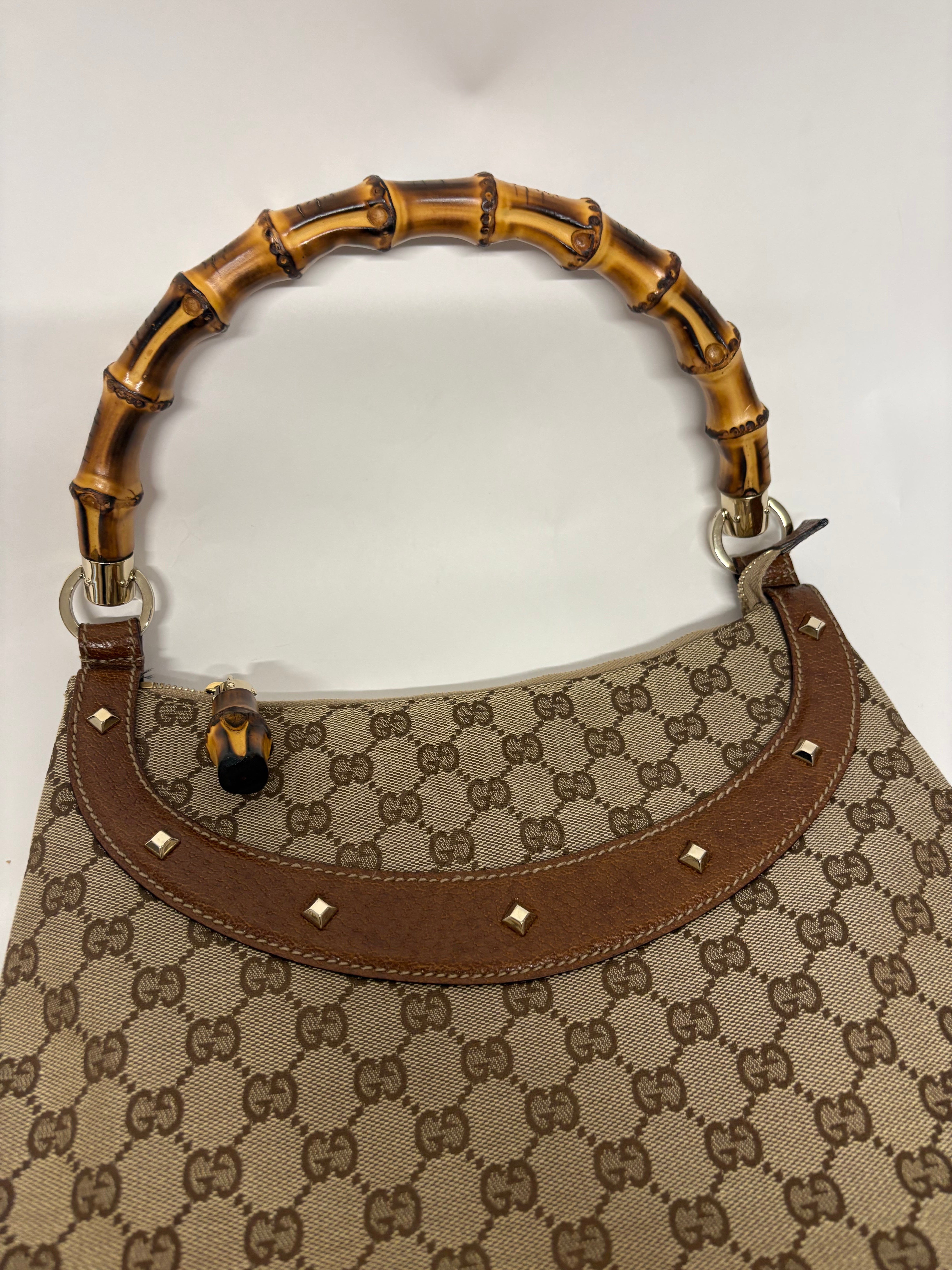 Gucci Bamboo GG Canvas vintage en color marrón