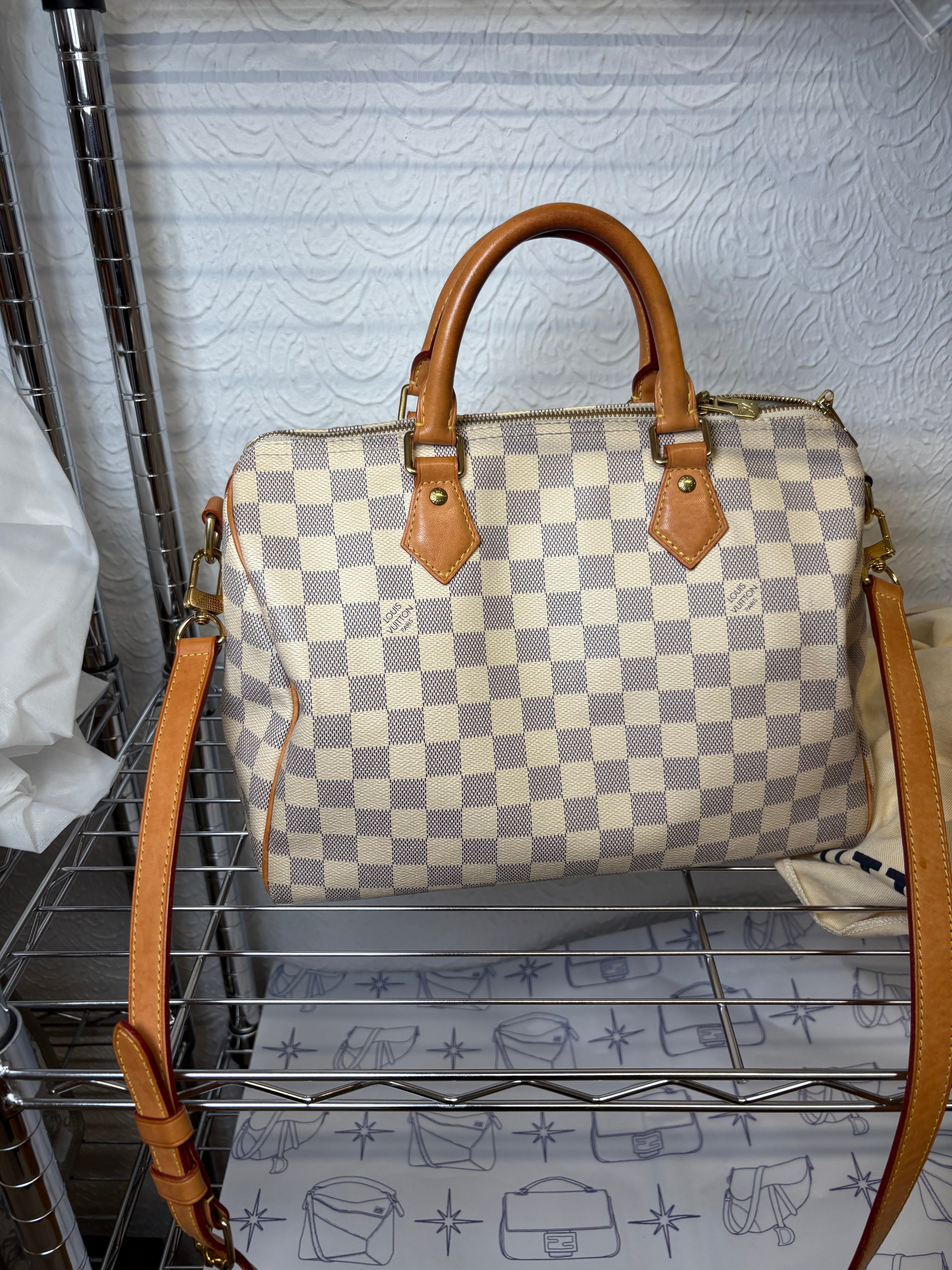 Louis Vuitton Speedy Bandoulière 30 Damier Azur