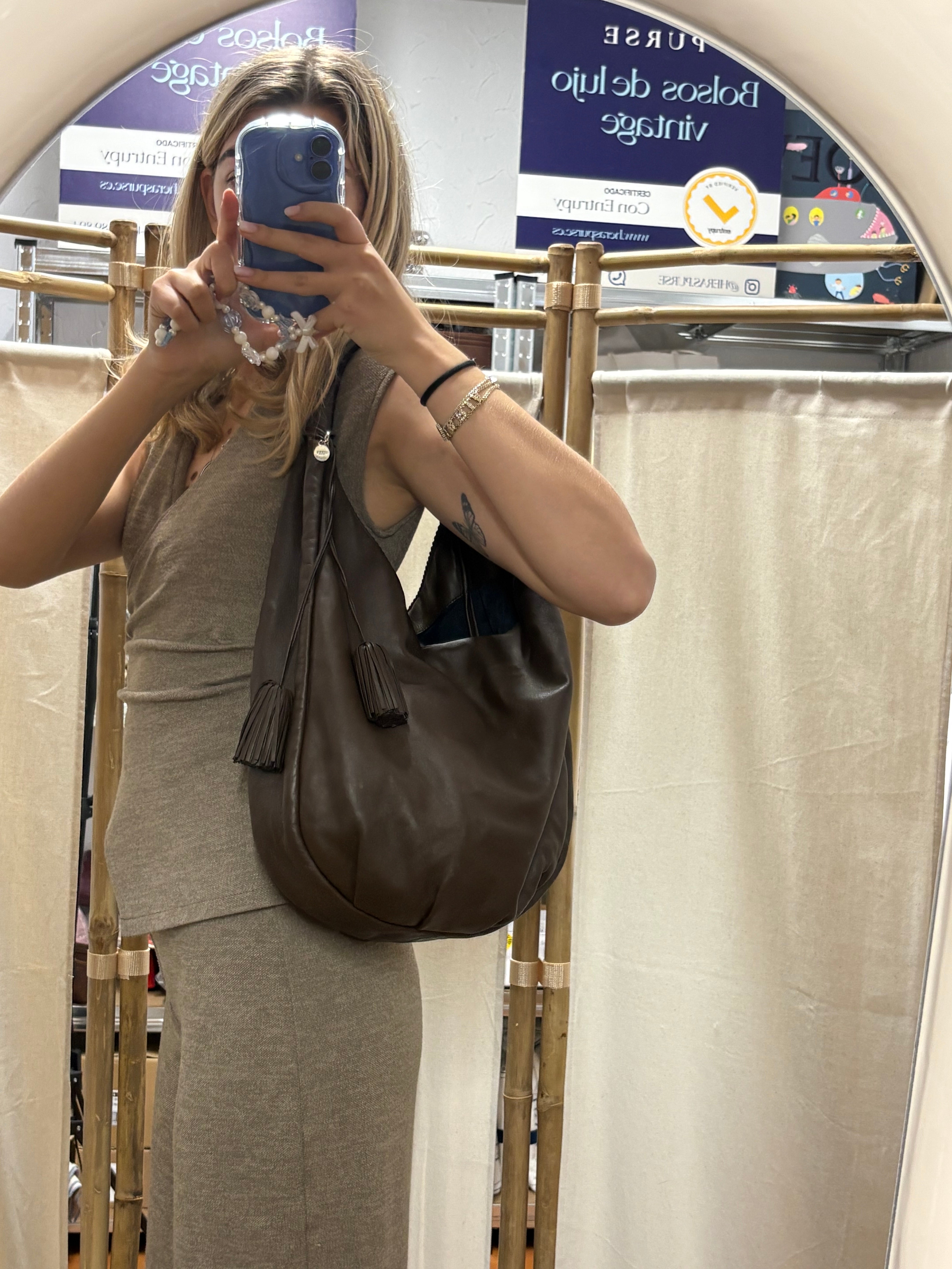 Loewe hobo vintage marron con cartera incluida