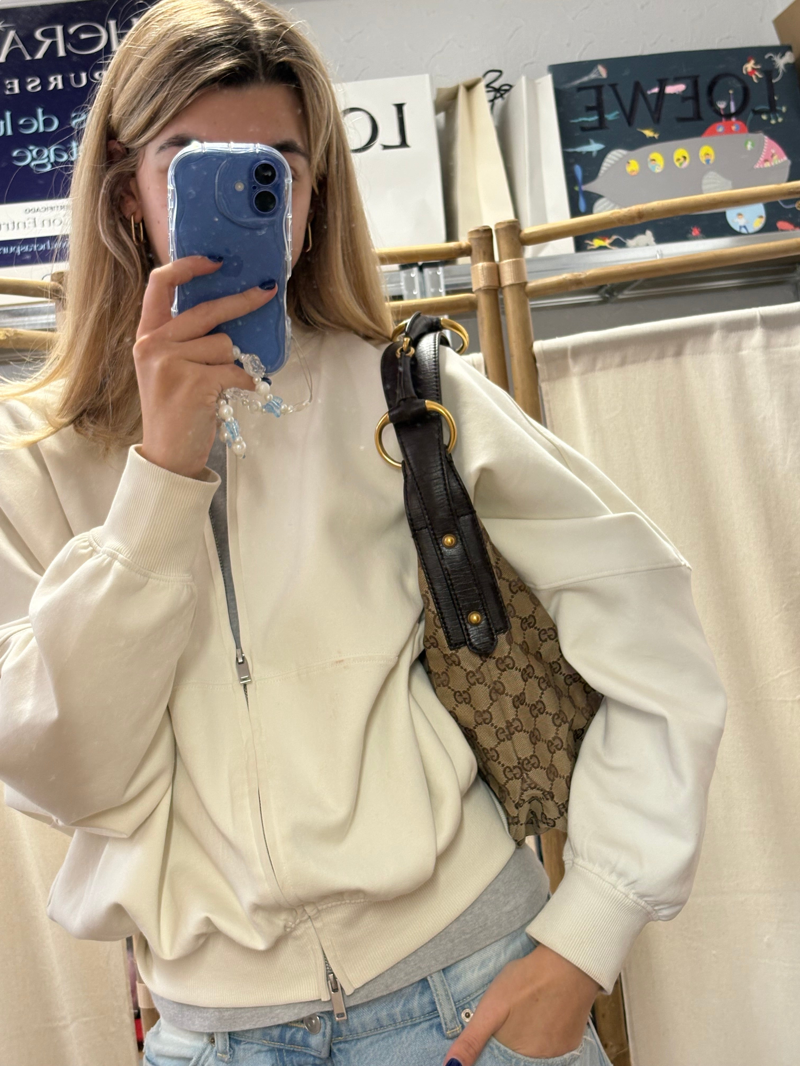 Gucci Horsebit Hobo GG Canvas Marrón