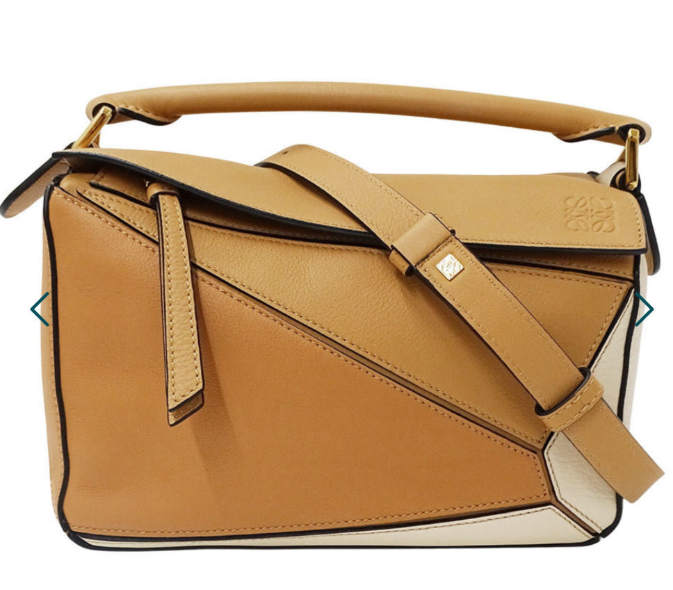 Loewe Puzzle Small Tricolor marrón/blanco