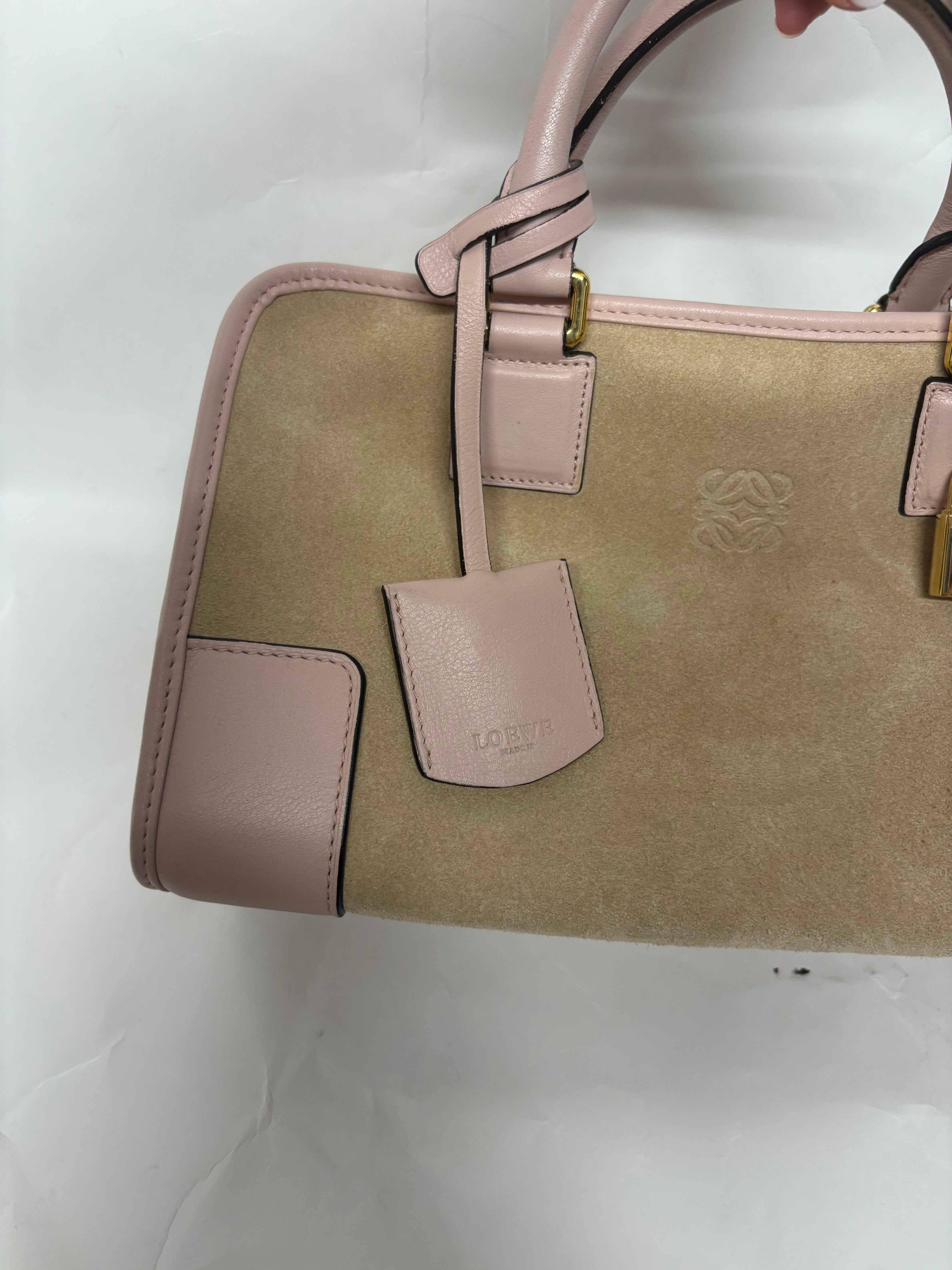 Loewe amazona 30 ante beige y rosa claro
