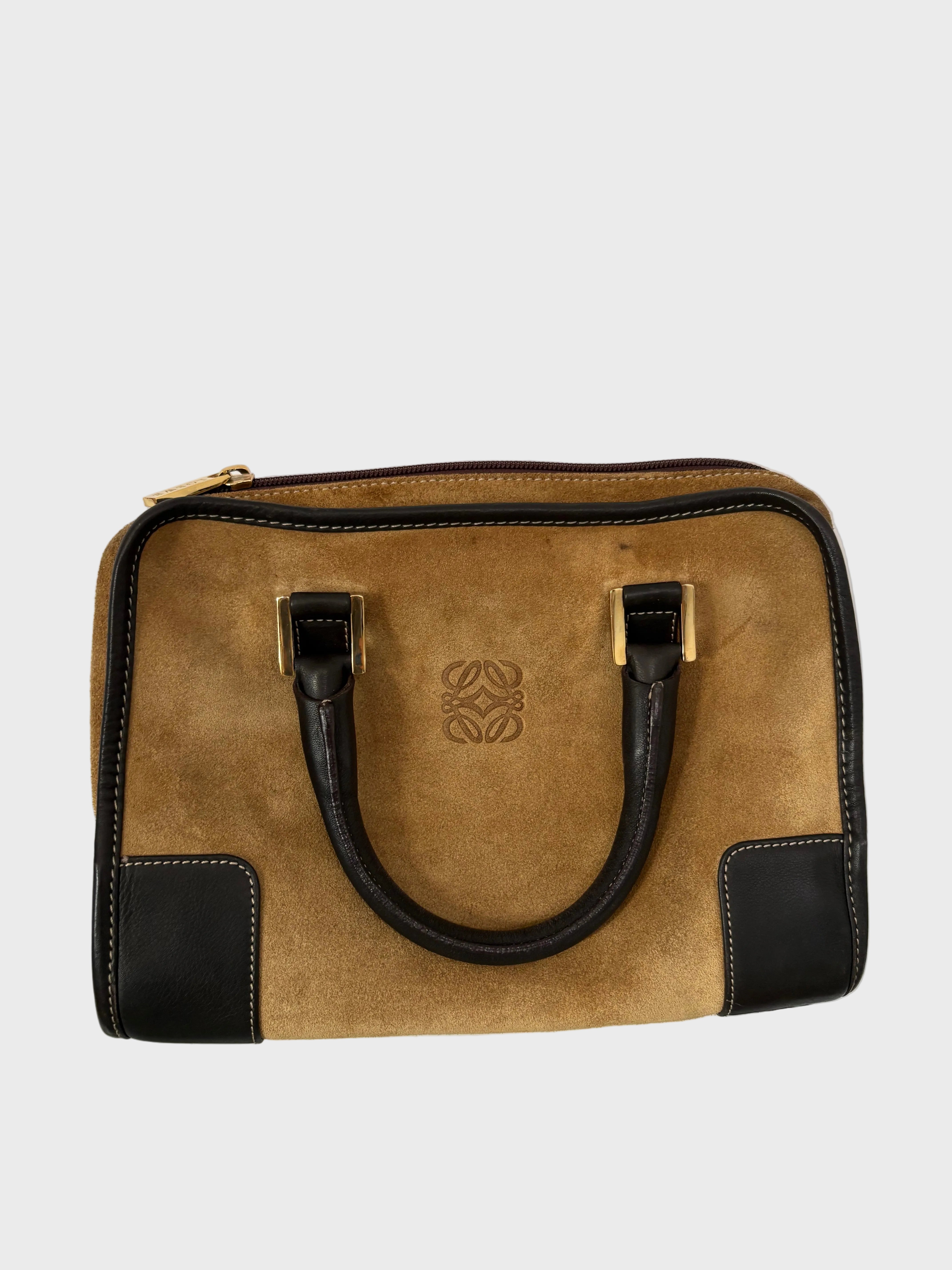 Loewe amazona 28 camel y marrón oscuro vintage