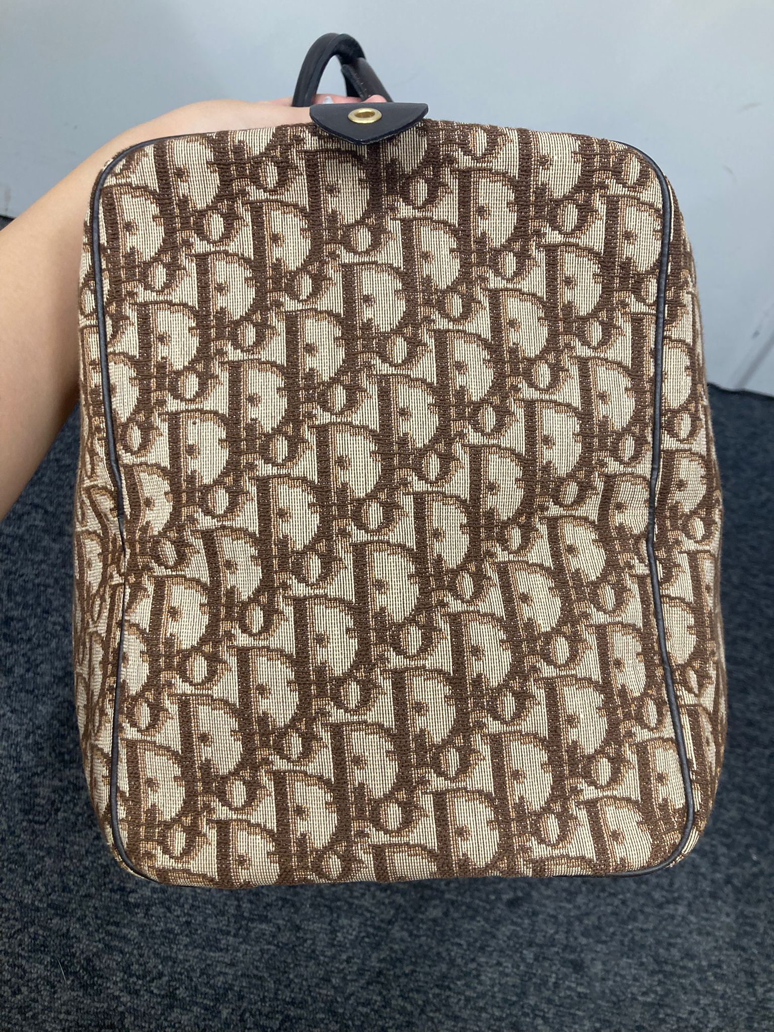 Bolso Dior Trotter Boston monograma Oblique beige/marrón – Talla 40