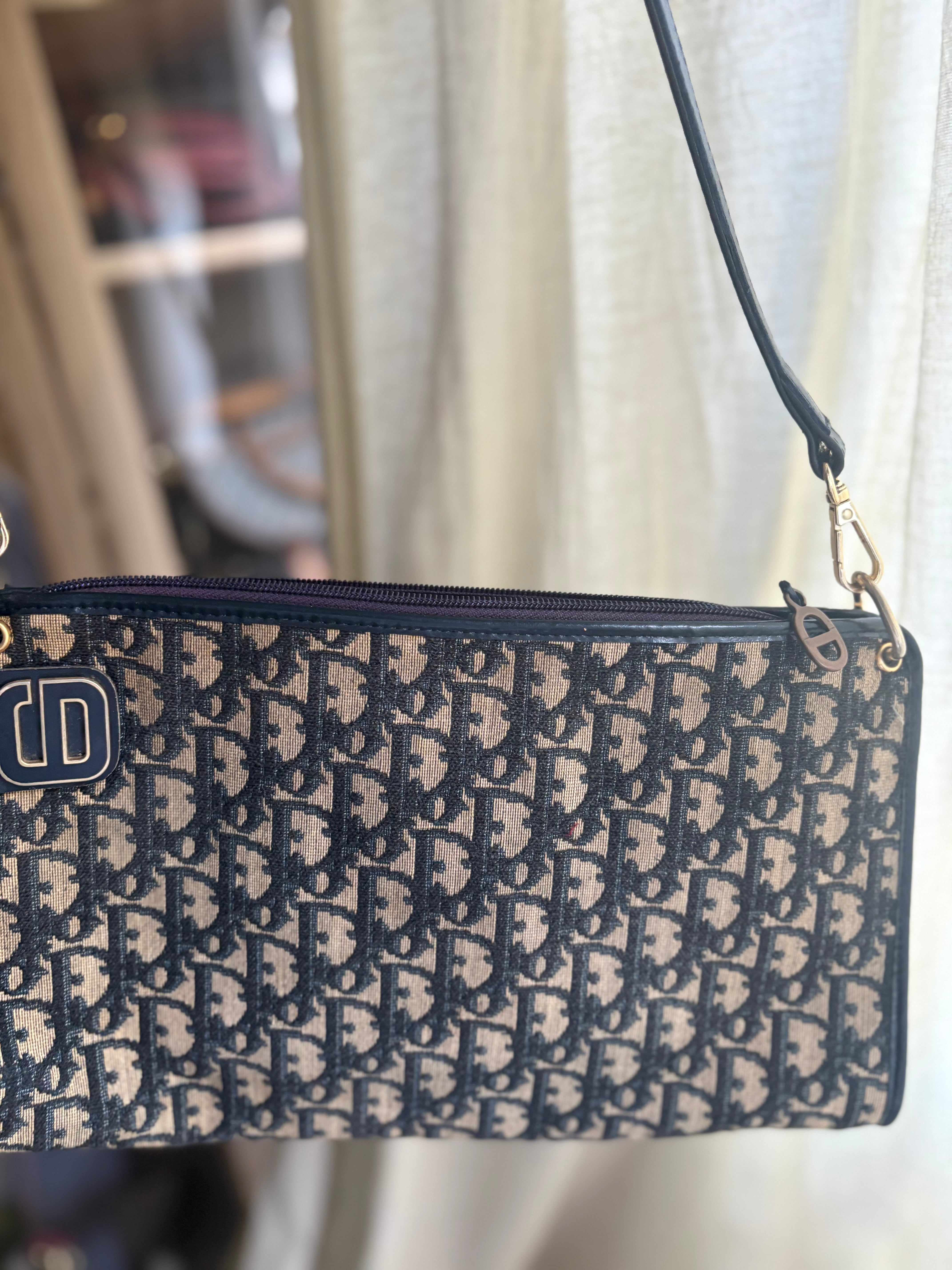 Christian Dior vintage bandolera monogram azul