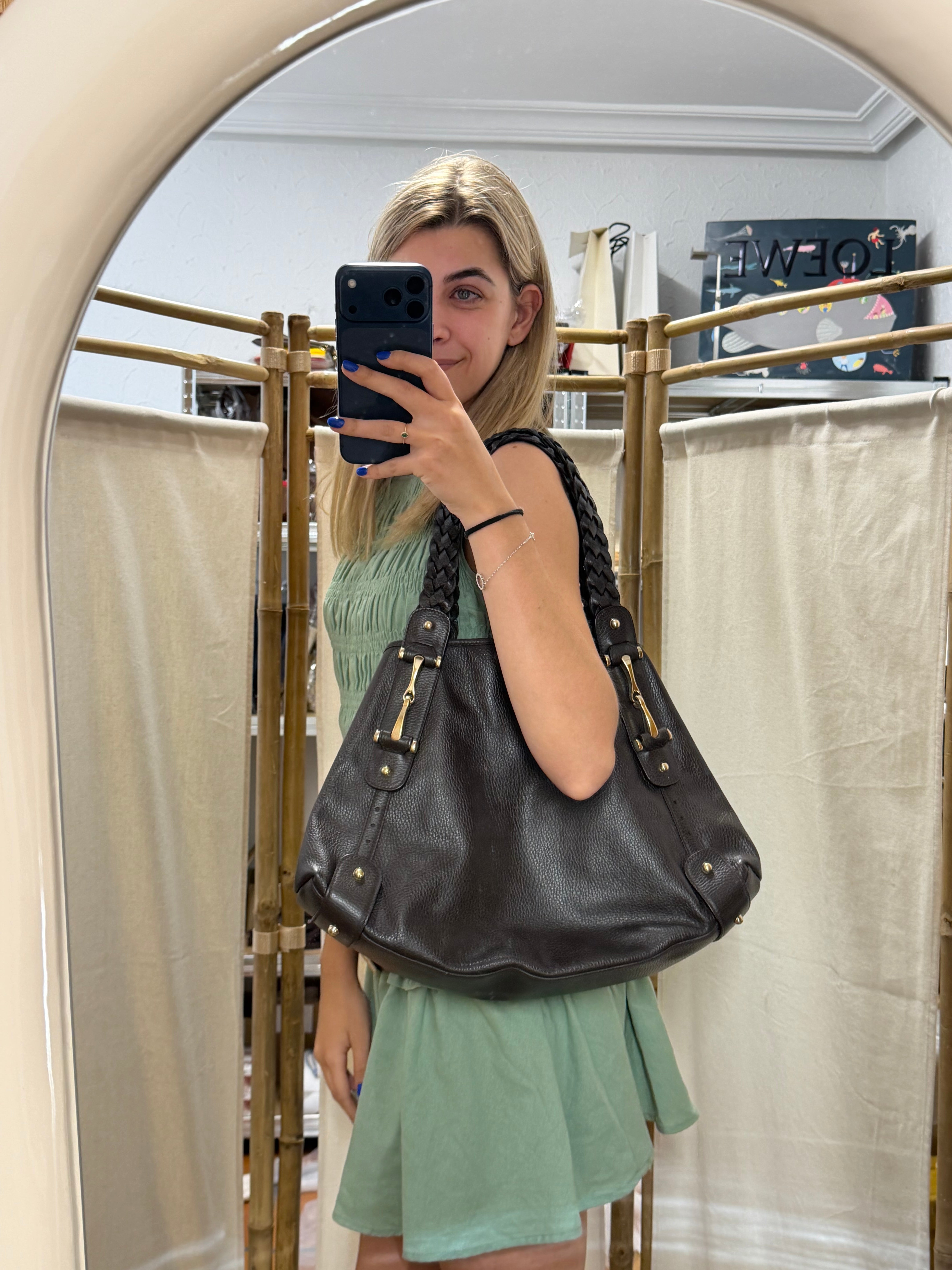 Gucci Pelham Guccissima Marrón Oscuro Piel