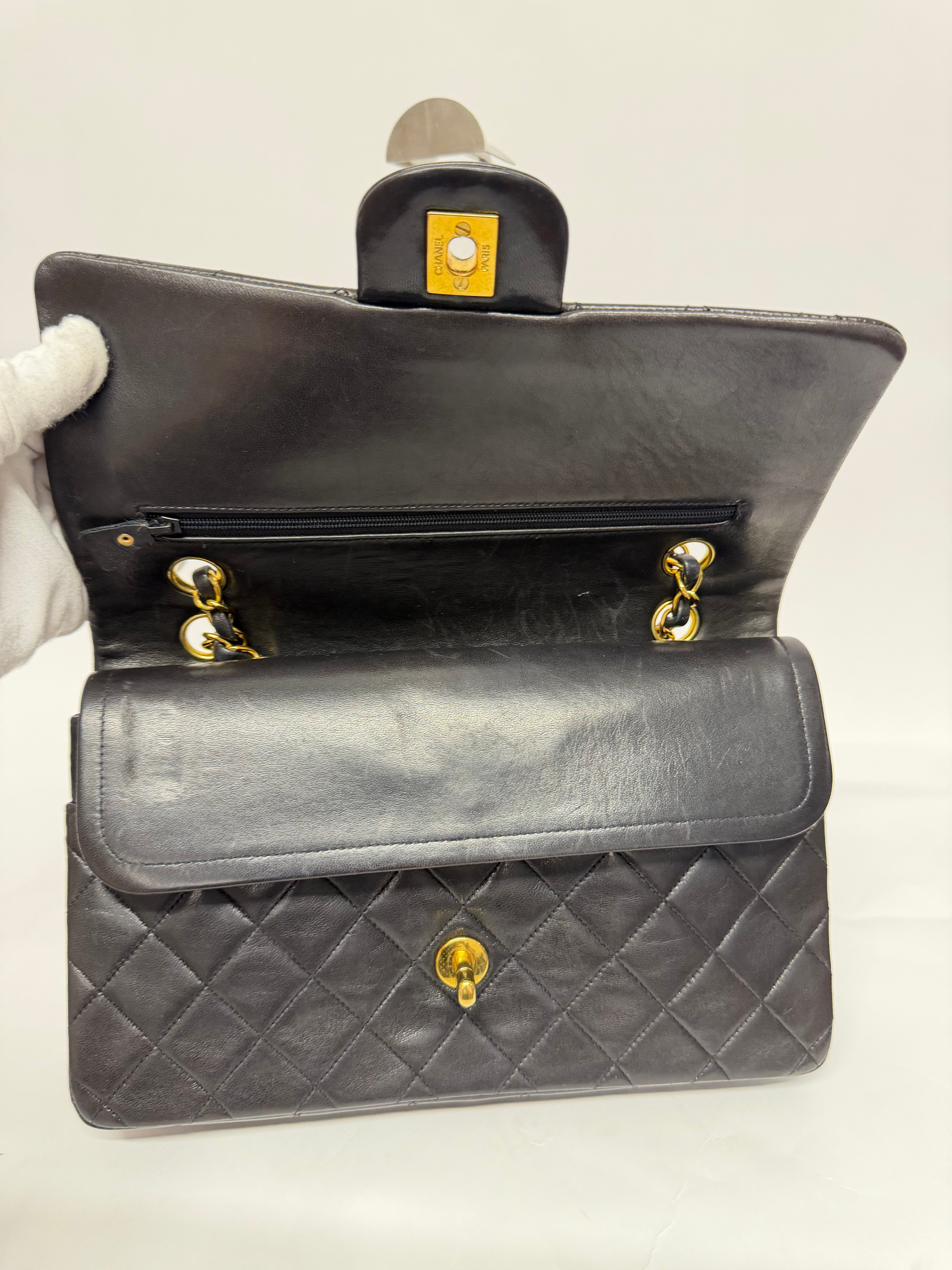 Chanel Timeless 25 Doble Solapa Negro Serie 3