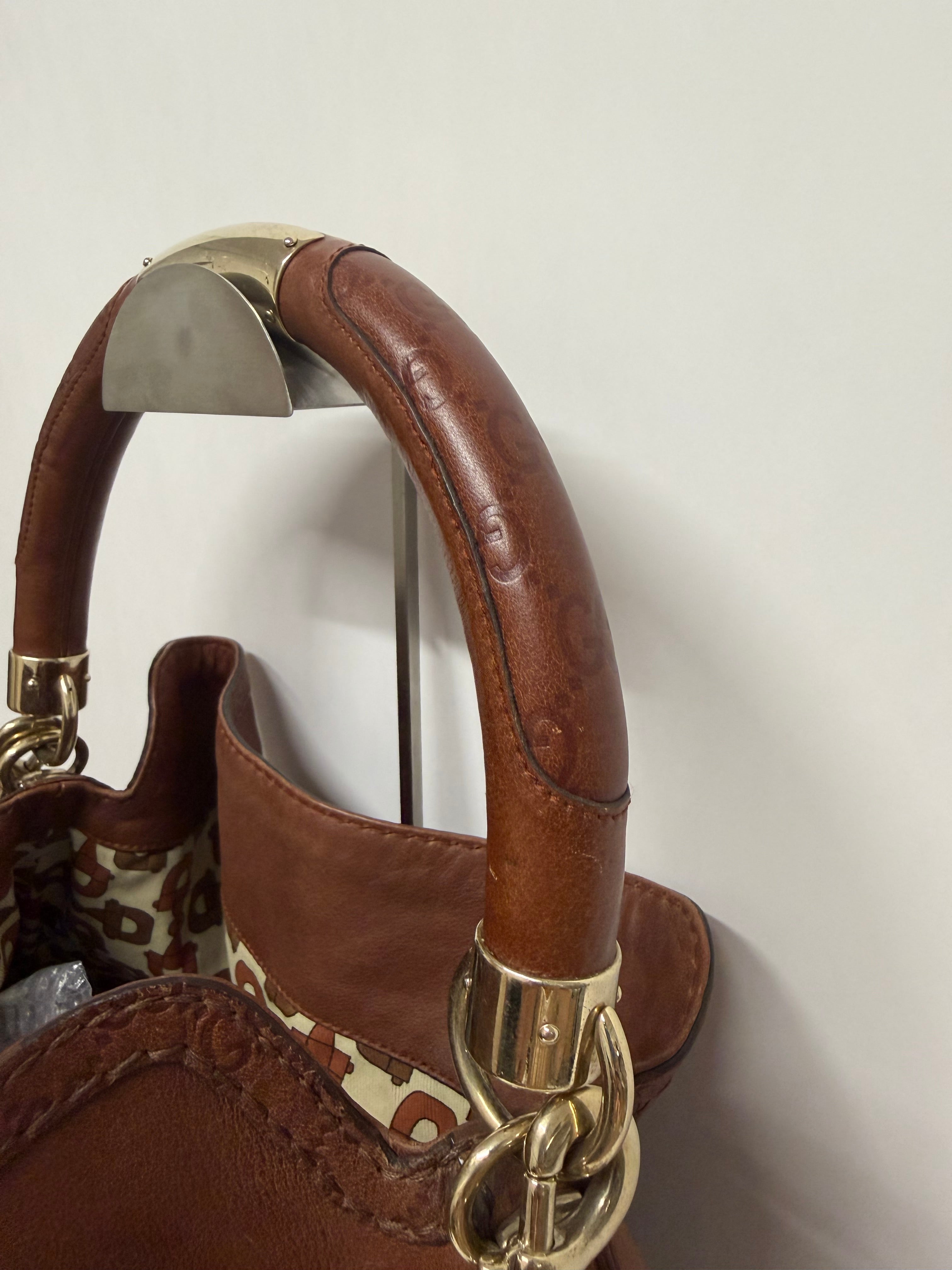 Gucci Indy Satchel Guccissima con Bambú XL