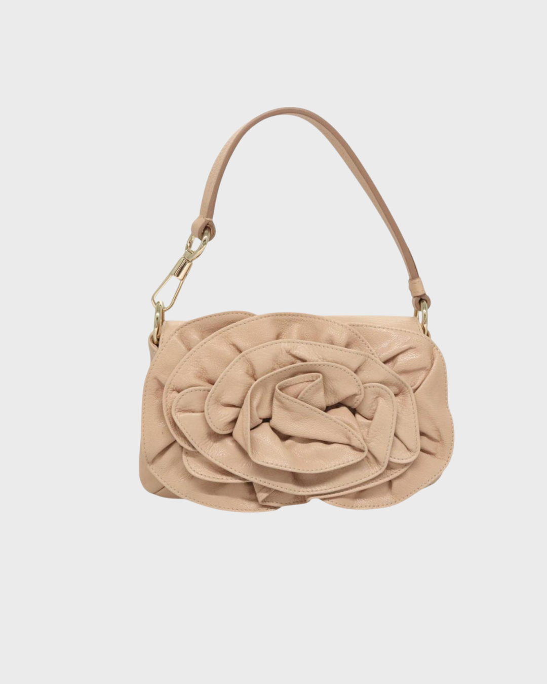 Clutch Yves Saint Laurent beige rosado en piel