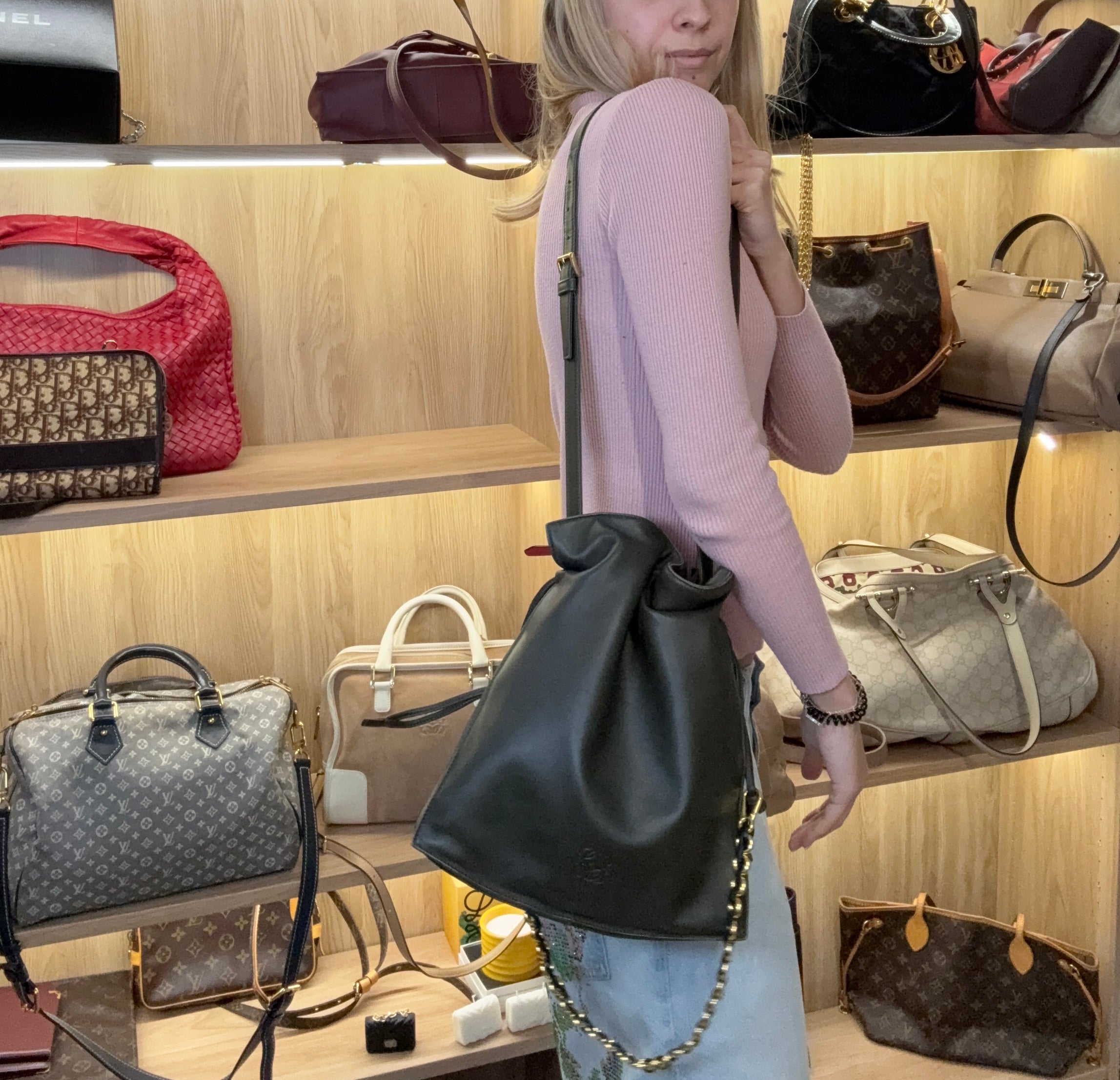 Loewe Flamenco Mediano Vintage Verde Oliva