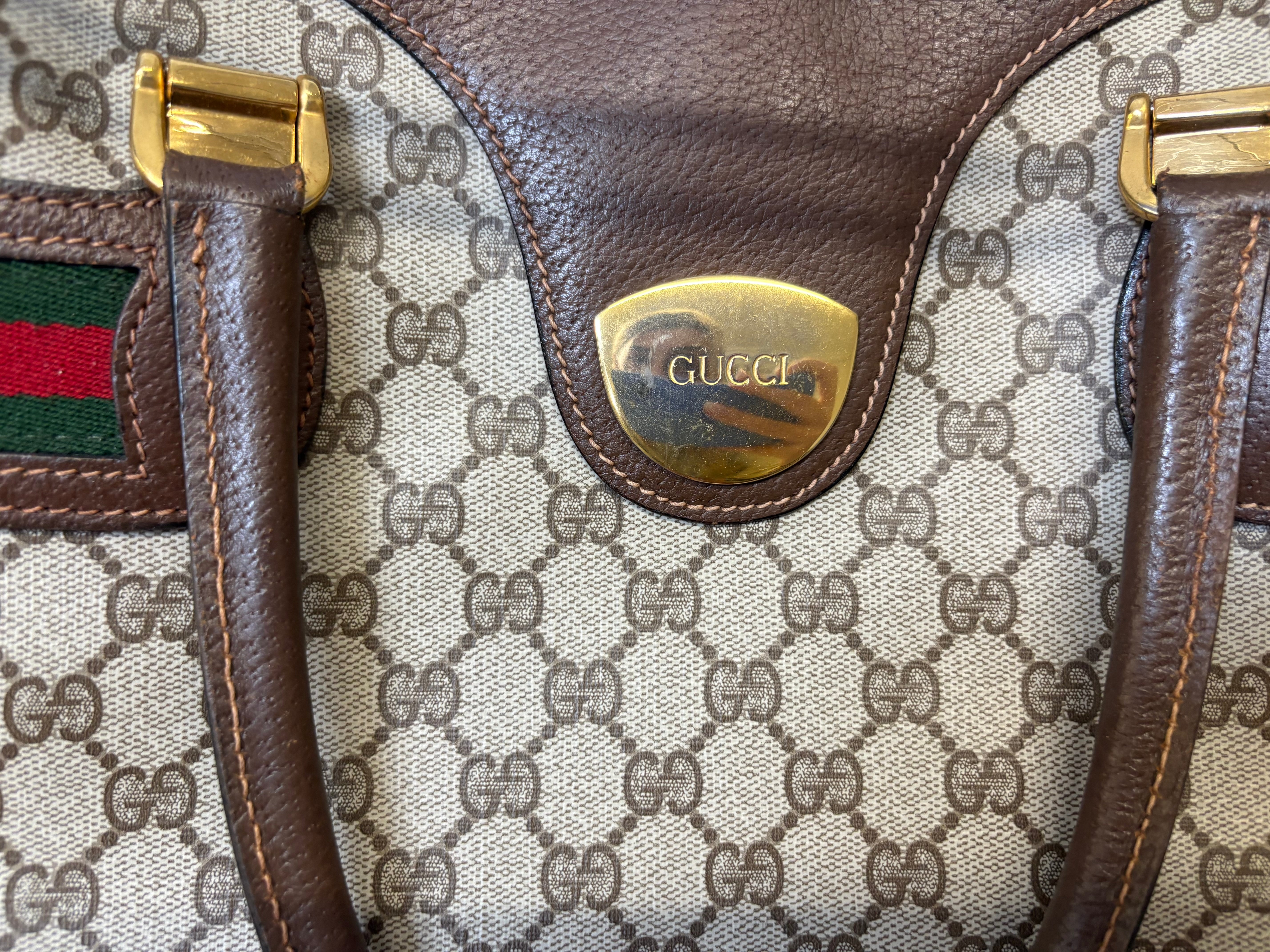 Gucci vintage gg supreme web boston XXL bag