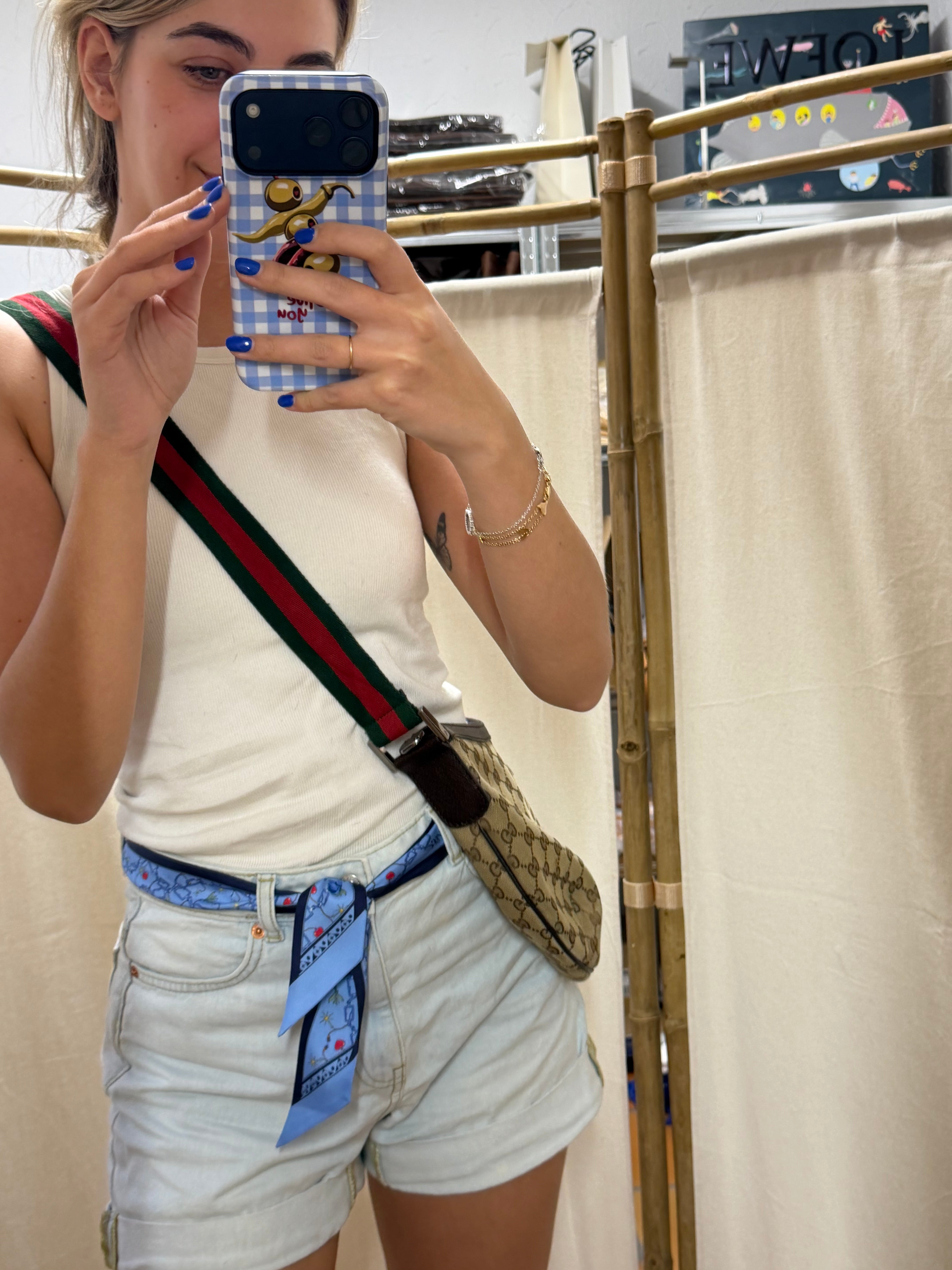 Gucci GG Canvas Messenger Web Stripe