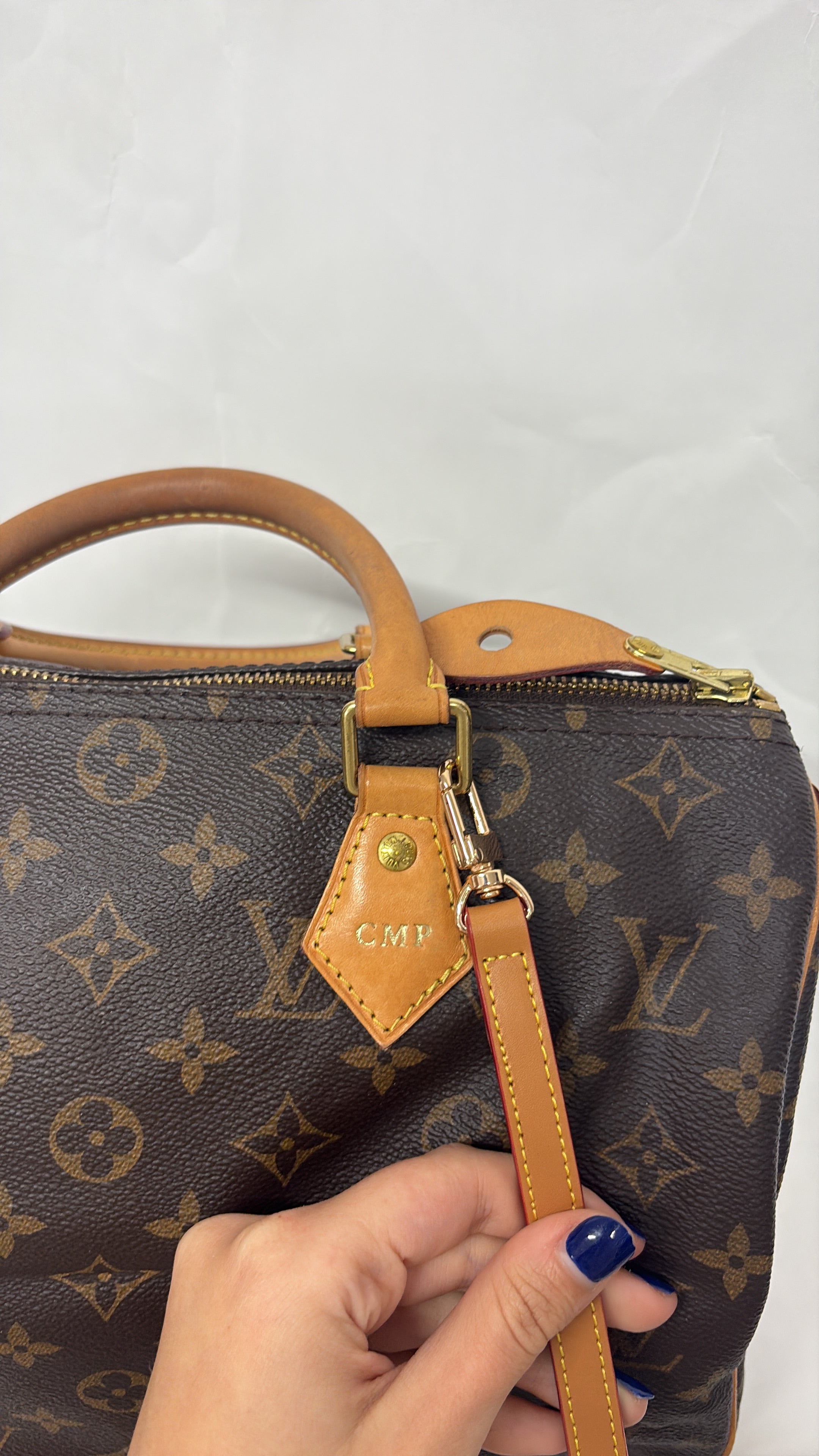 Louis Vuitton speedy 30 grabado CMP con bandolera extra