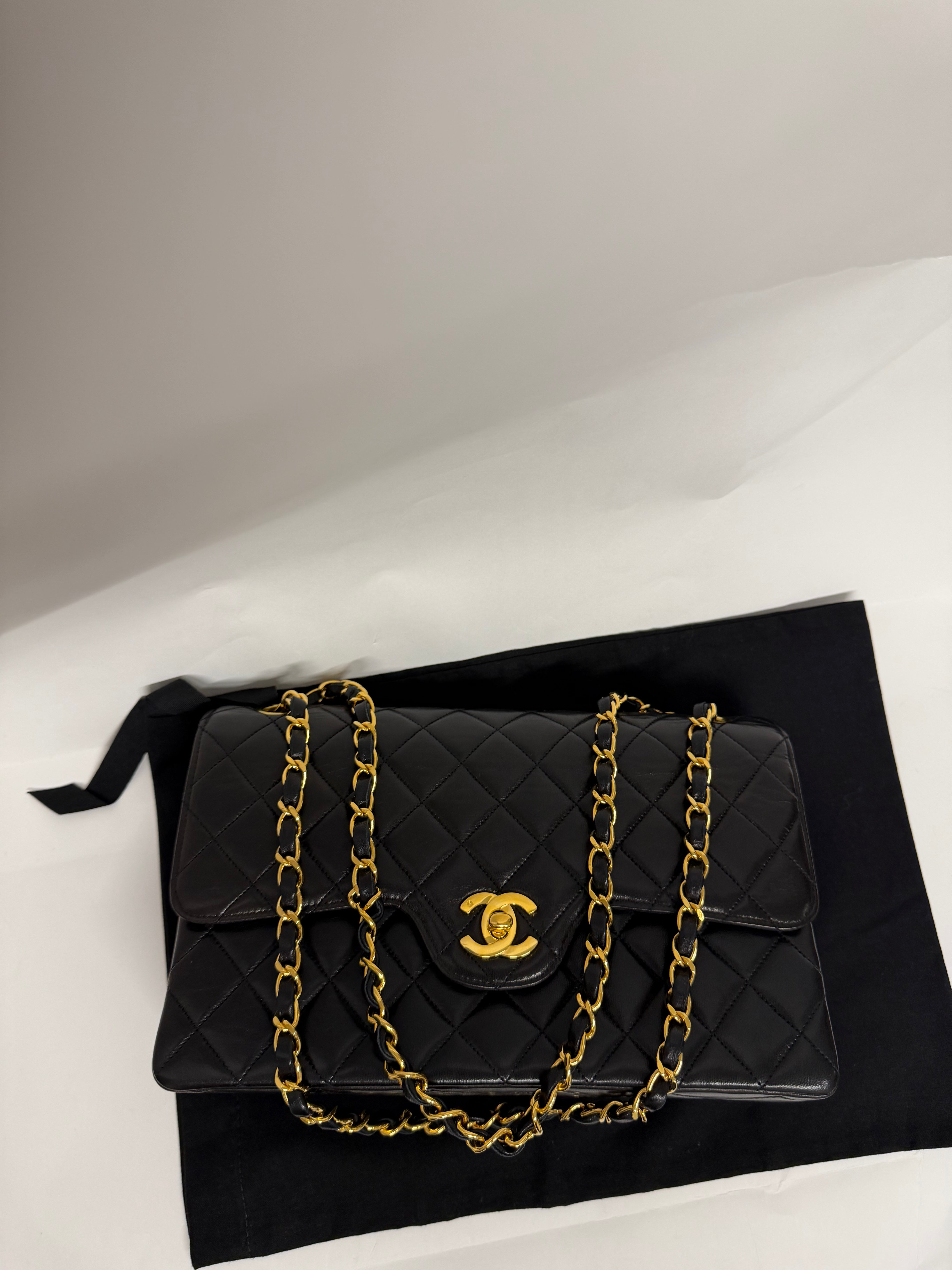 Chanel Timeless 25 Lambskin Negro Double Flap · Serie 2
