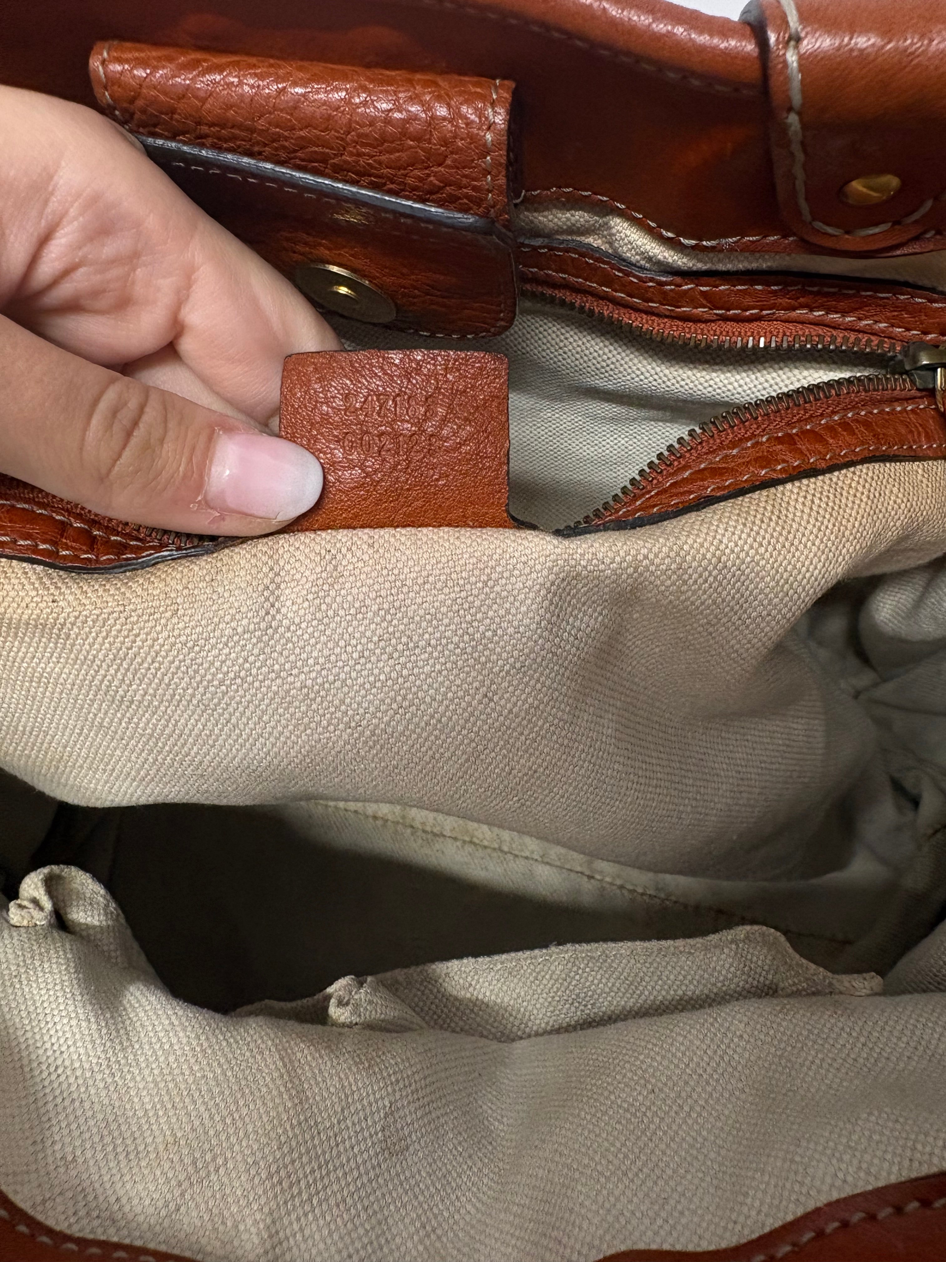 Gucci GG Marmont Tote Small en lona GG Supreme y piel marrón