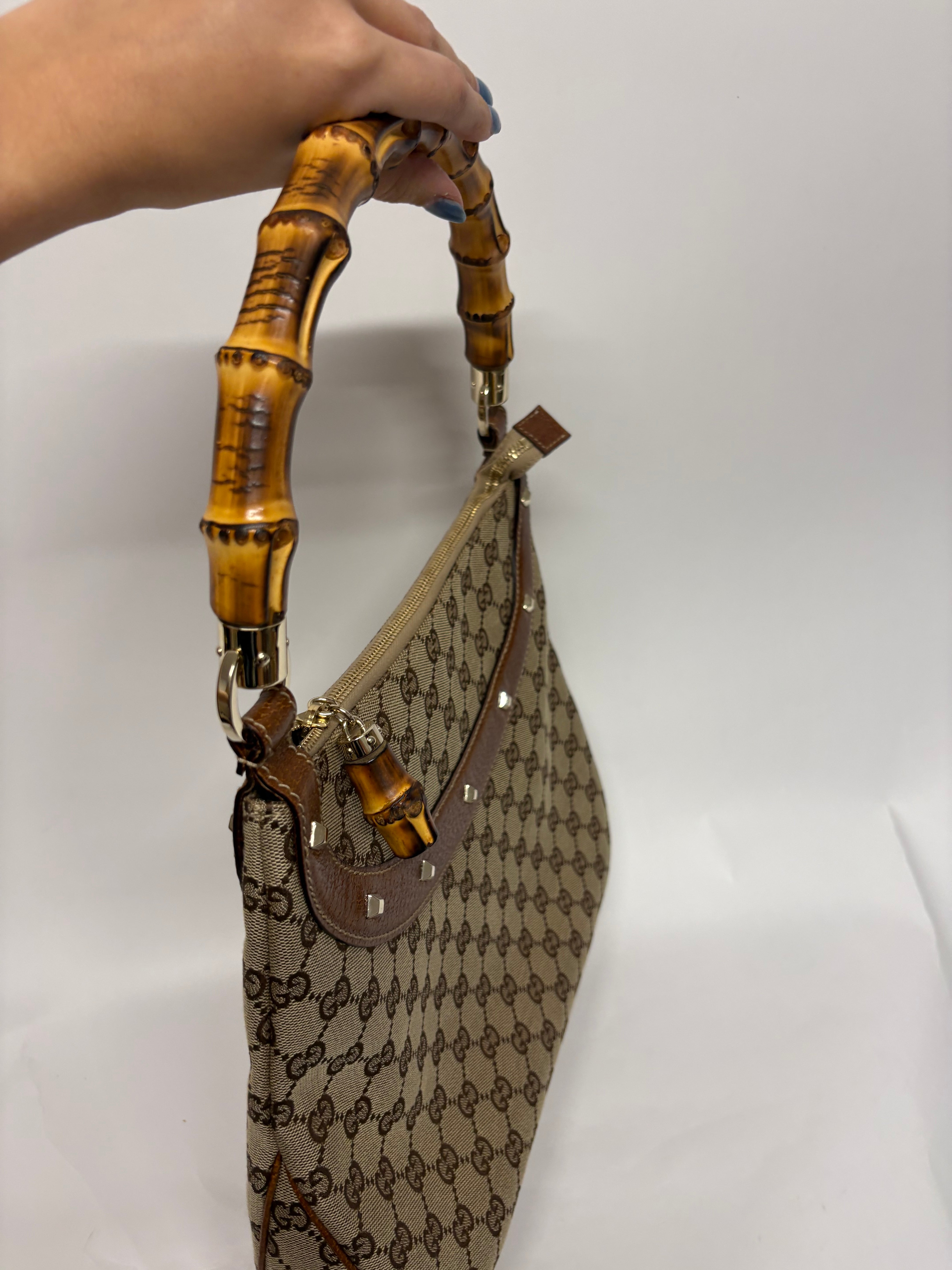 Gucci Bamboo GG Canvas vintage en color marrón