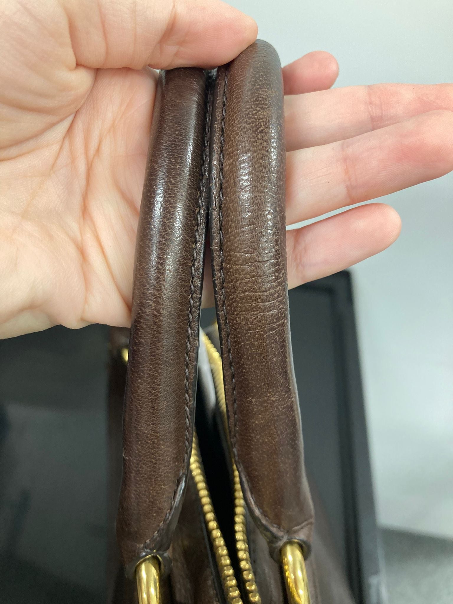Prada 2Way Tote Bag en piel marrón chocolate