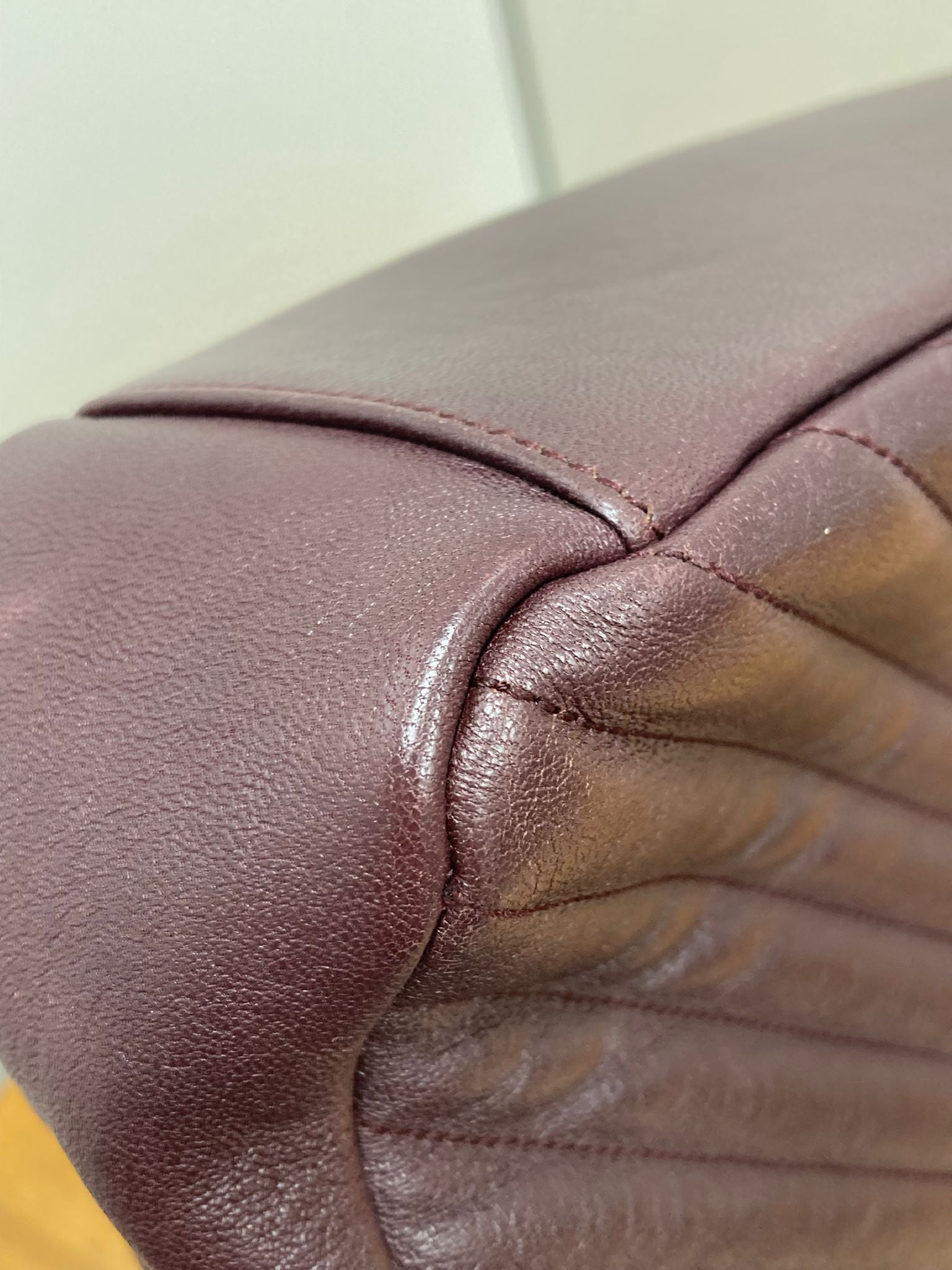 Saint Laurent College Large 2WAY Bag Bordeaux Chevron Leather