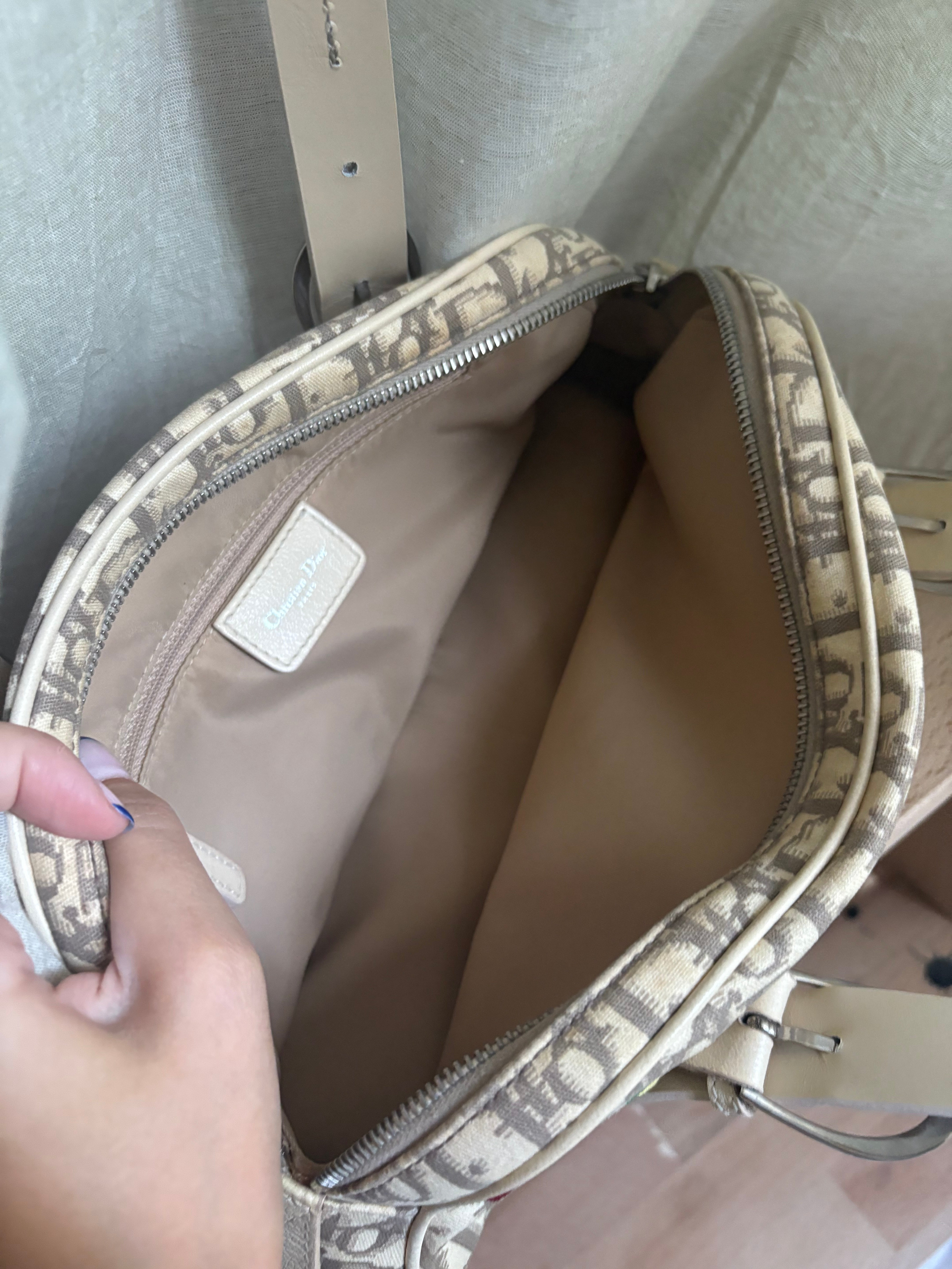 Bolso Dior Trotter Floral Canvas Beige