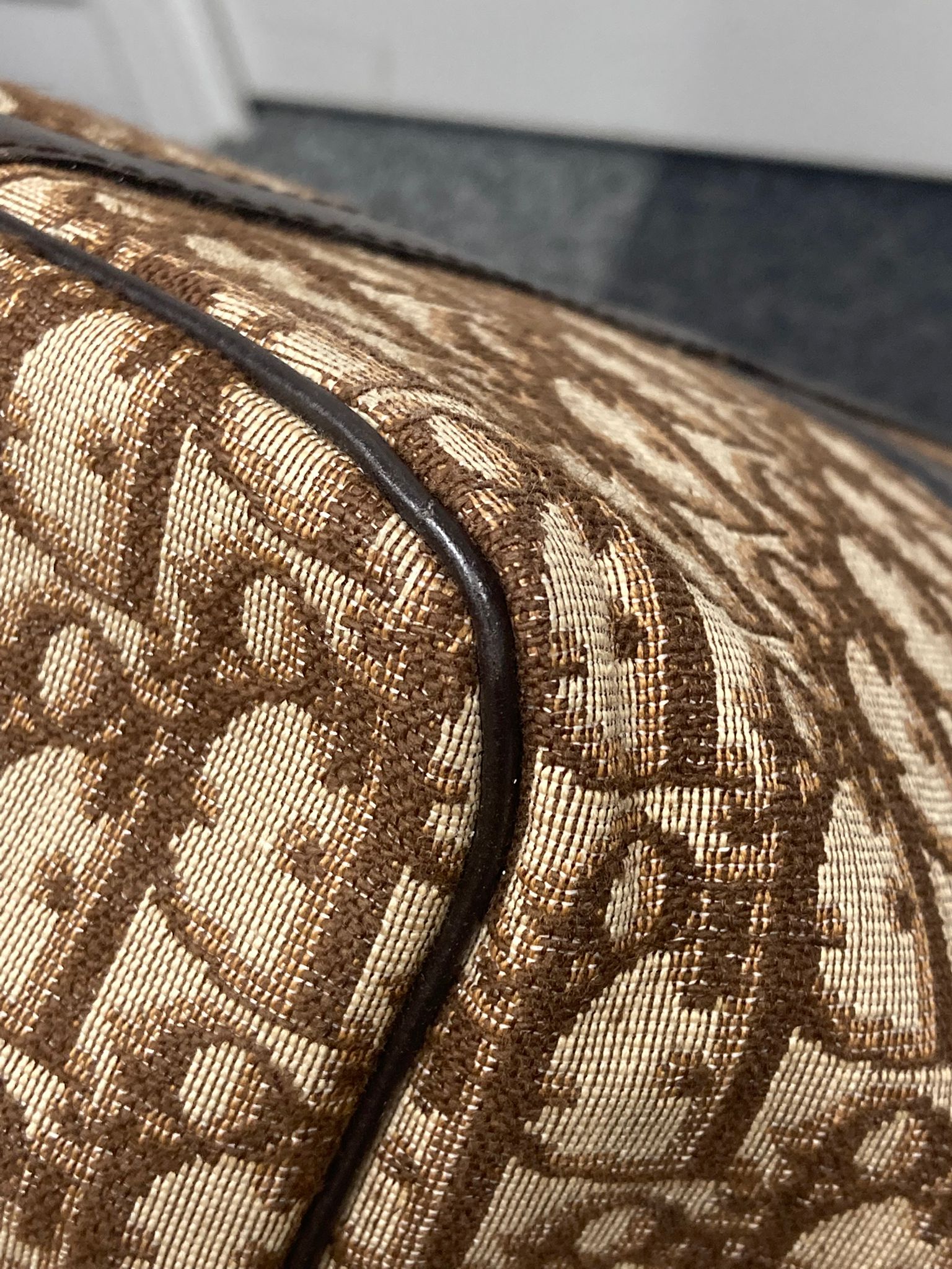 Bolso Dior Trotter Boston monograma Oblique beige/marrón – Talla 40