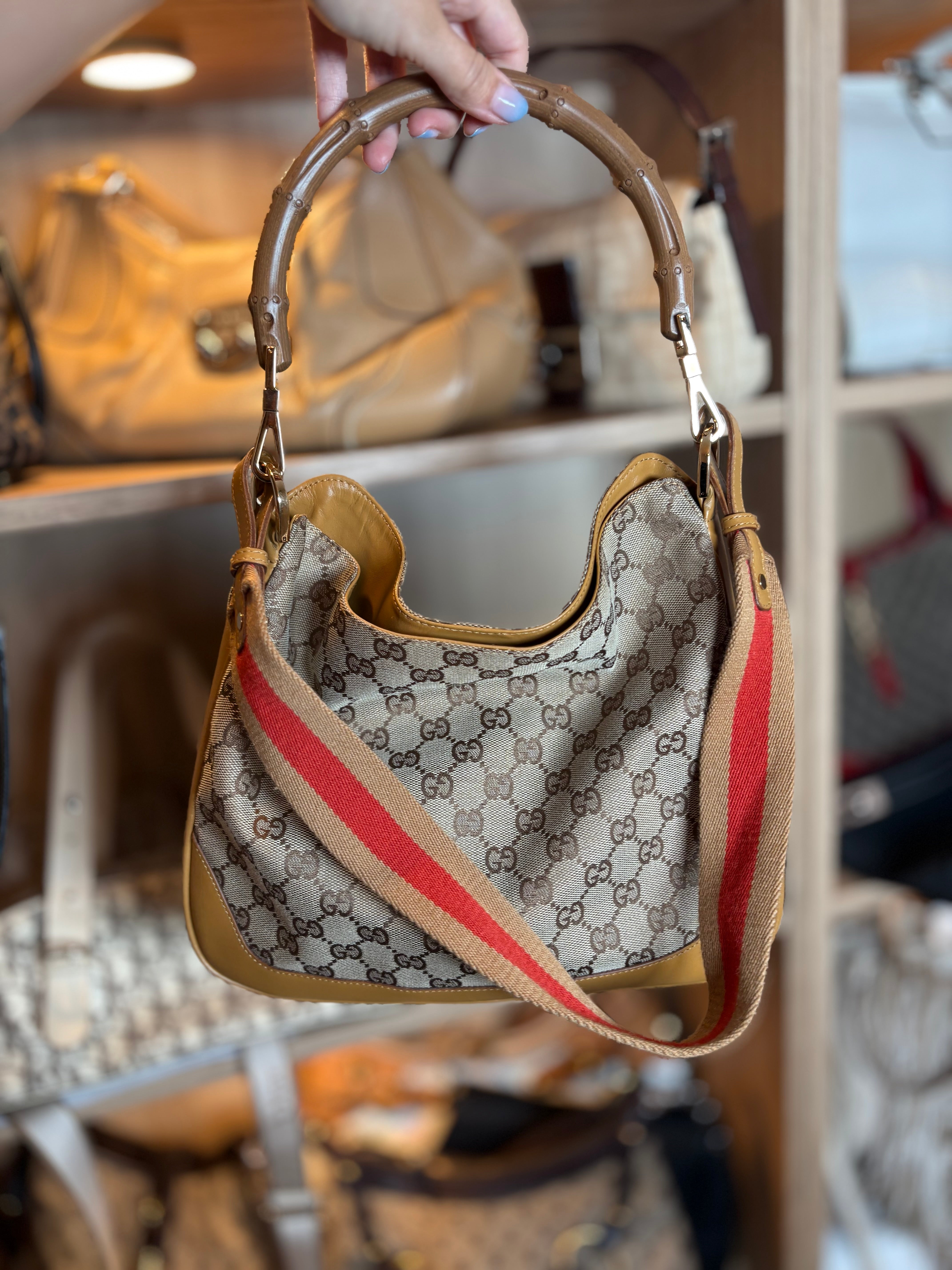 Gucci Bamboo Monogram GG Canvas Beige