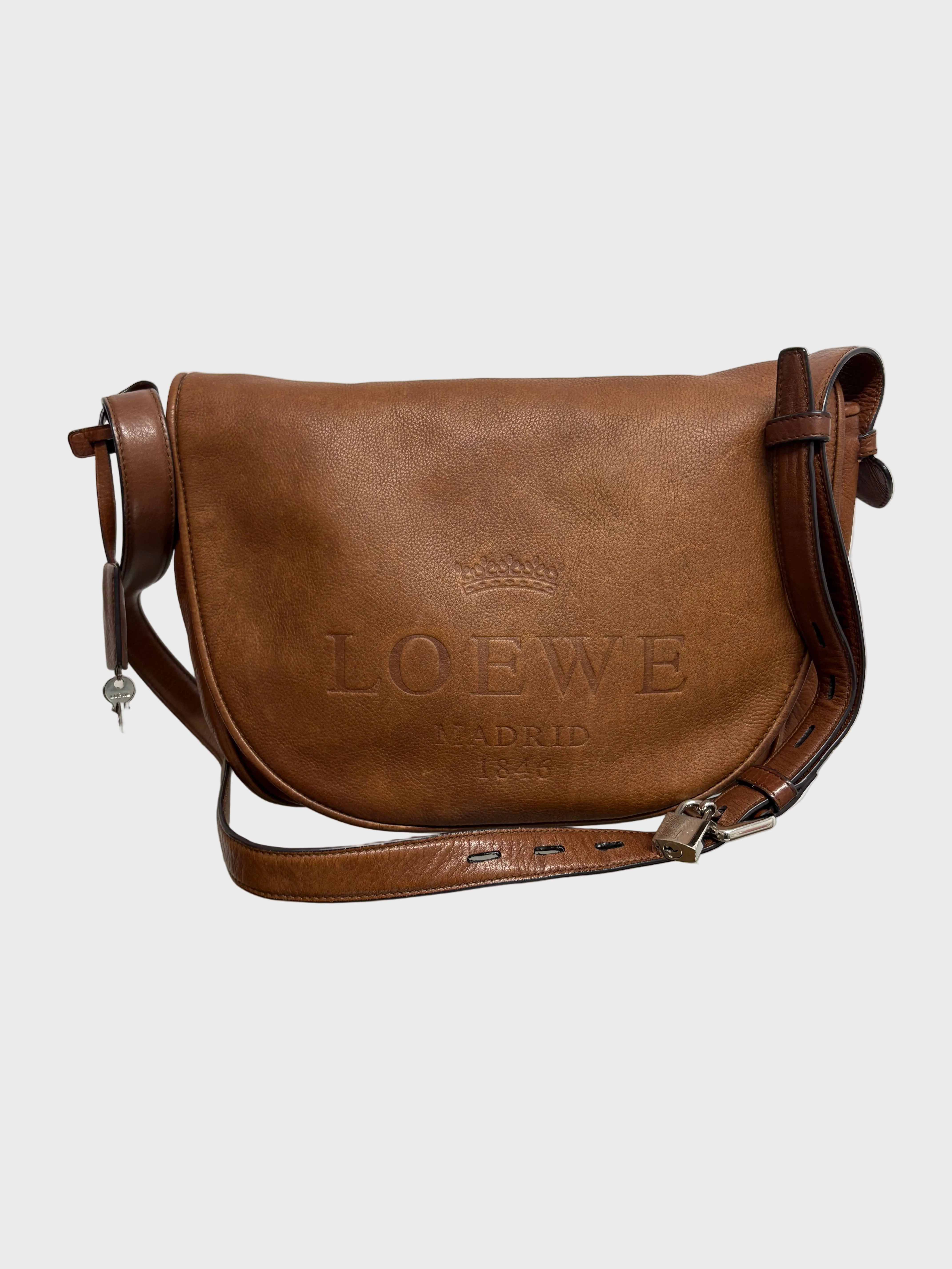 Loewe Heritage Bandolera Grande Piel Marrón · Vintage