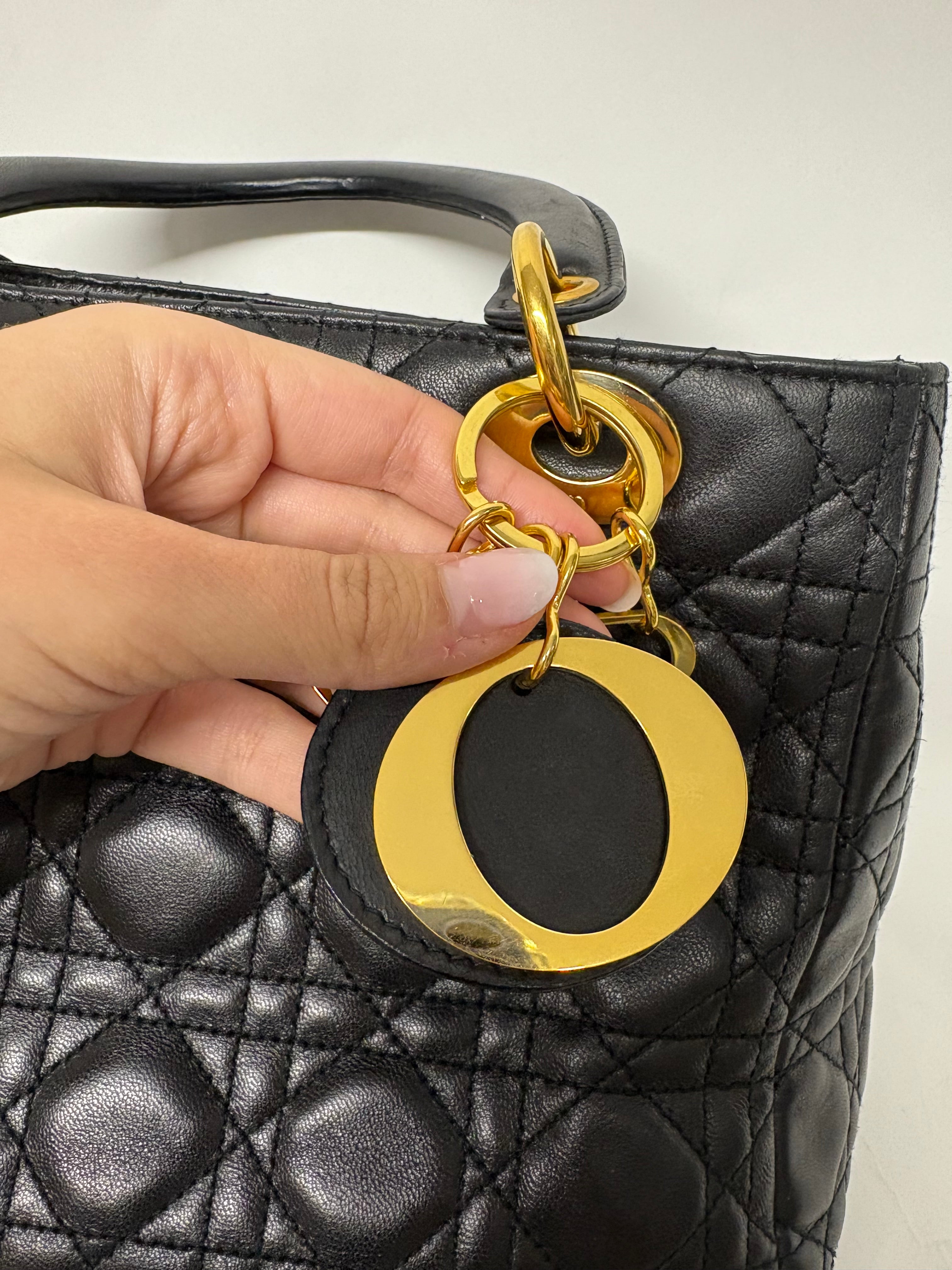 Christian Dior Lady Dior Mediano Cannage Negra Vintage