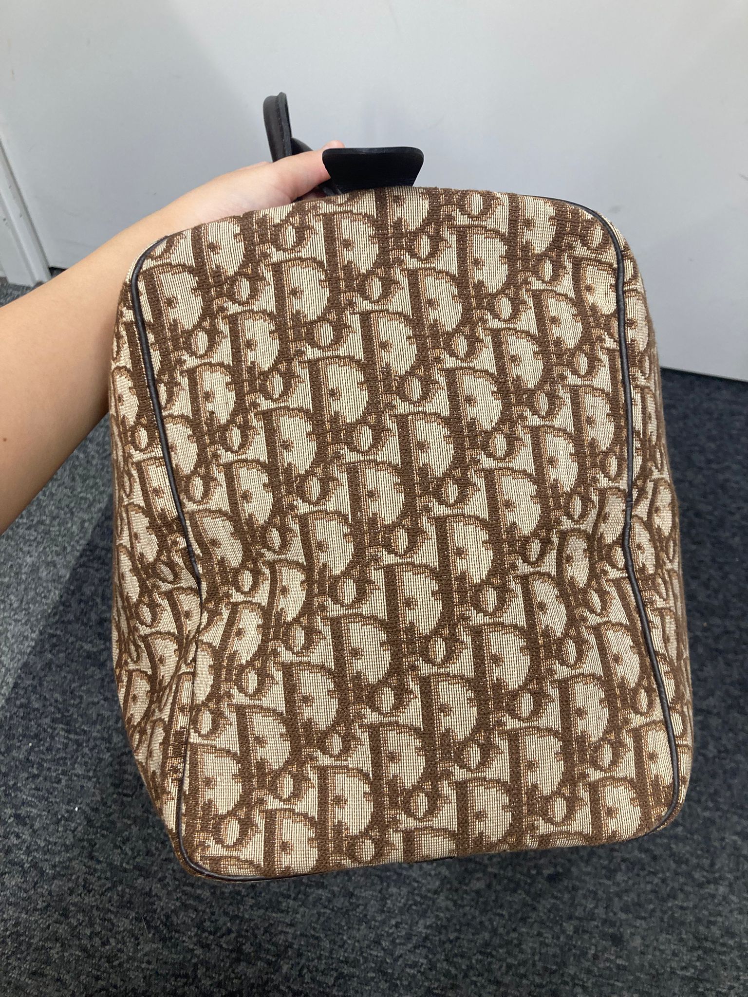 Bolso Dior Trotter Boston monograma Oblique beige/marrón – Talla 40