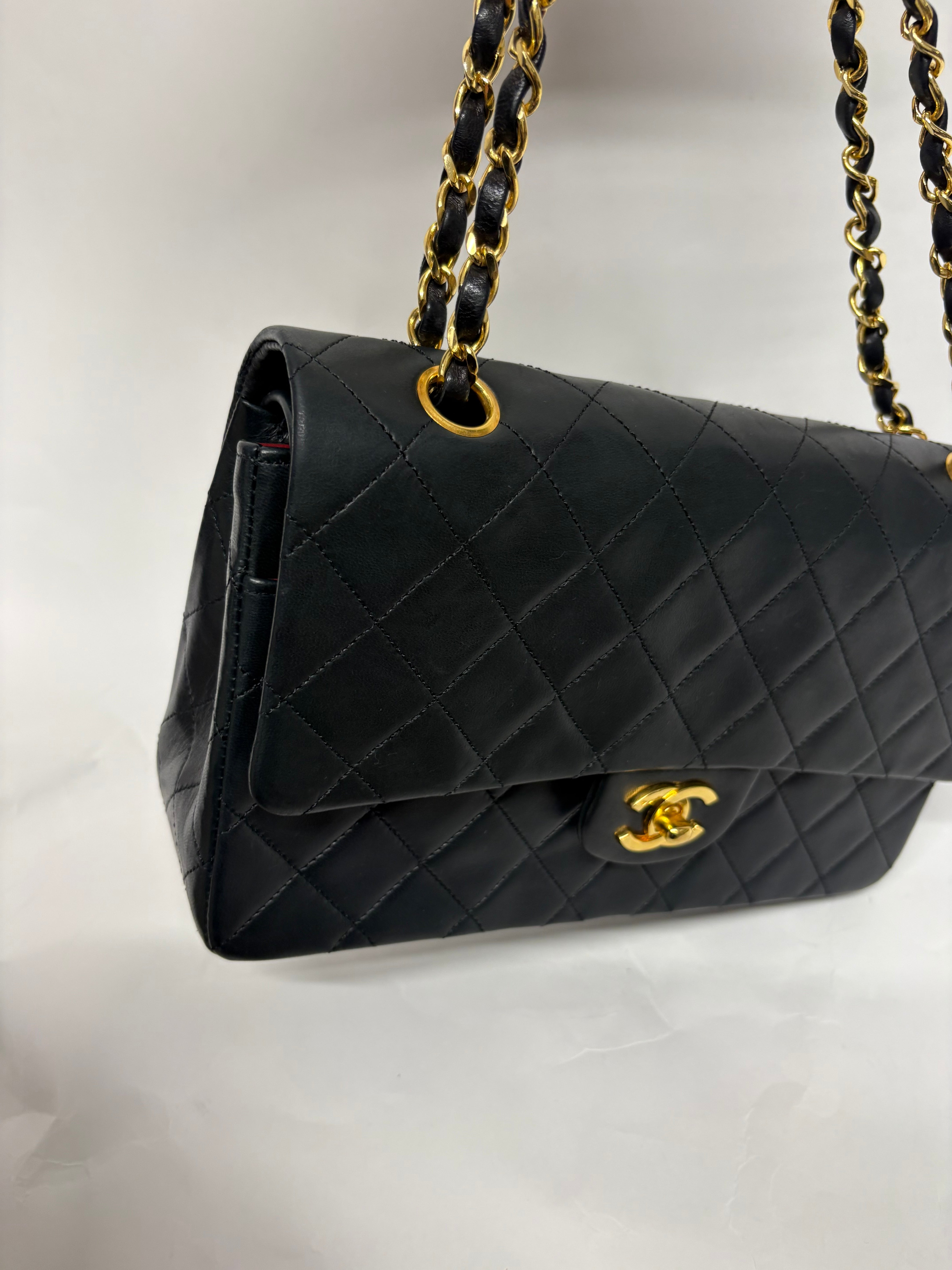 Chanel Timeless Double Flap 25 Lambskin negro serie 0