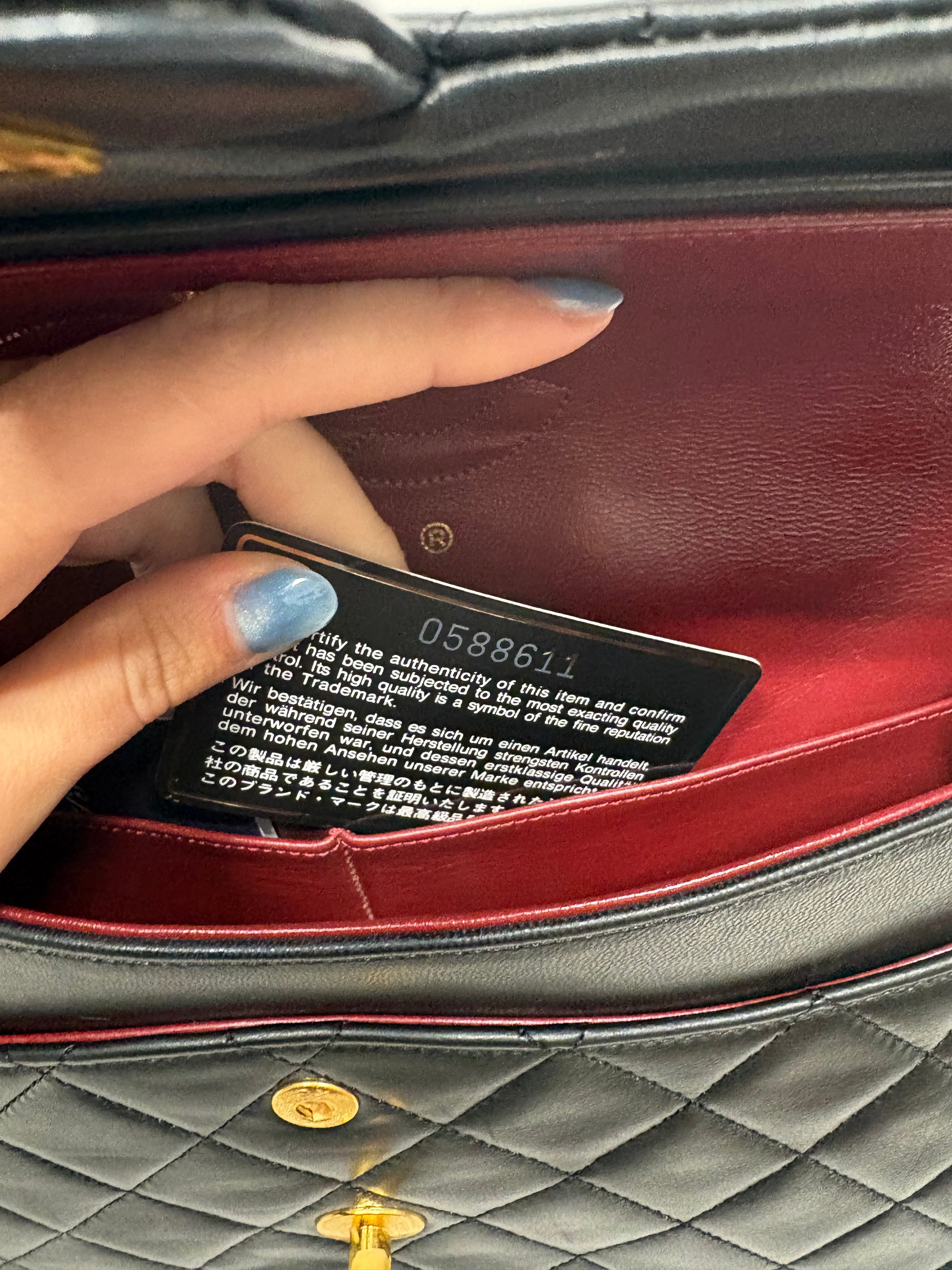 Chanel Timeless Double Flap 25 Lambskin negro serie 0